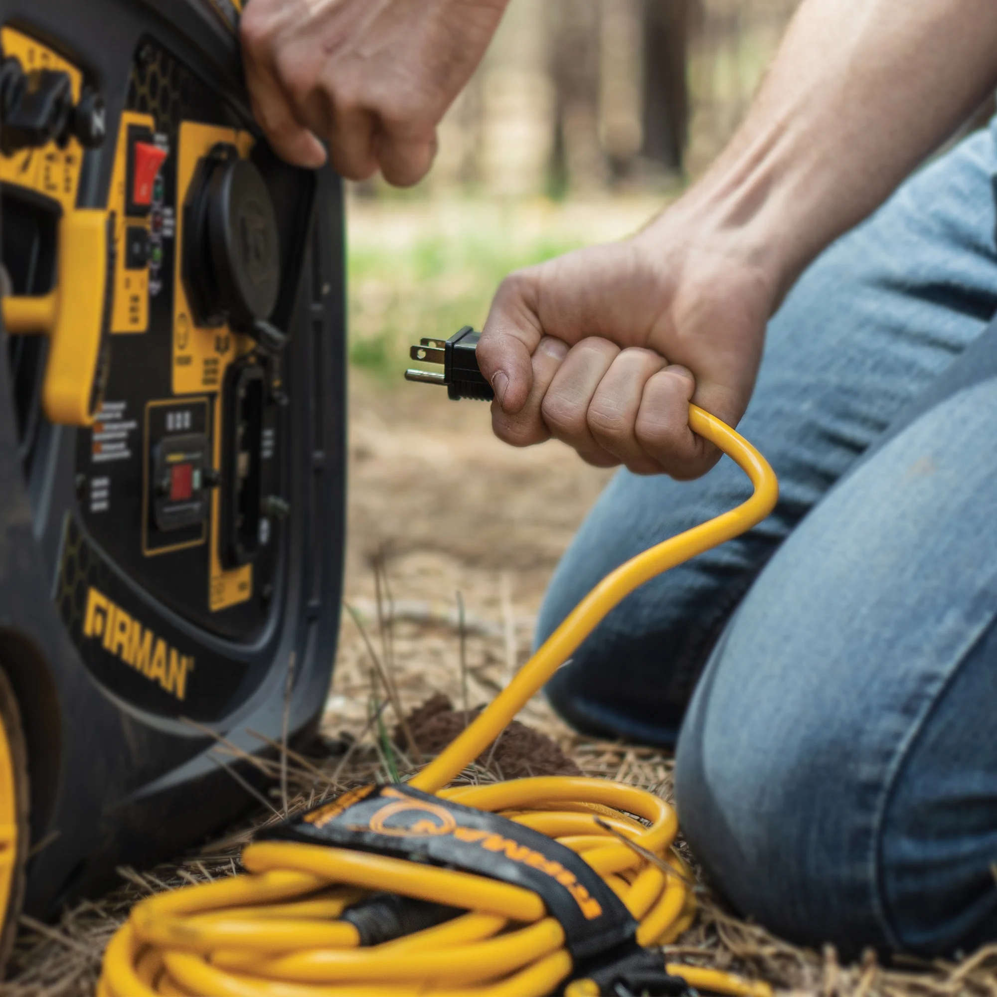 25ft Heavy Duty 5-15P to 5-15R Generator Utility Power Cord With Storage Strap - Image 2