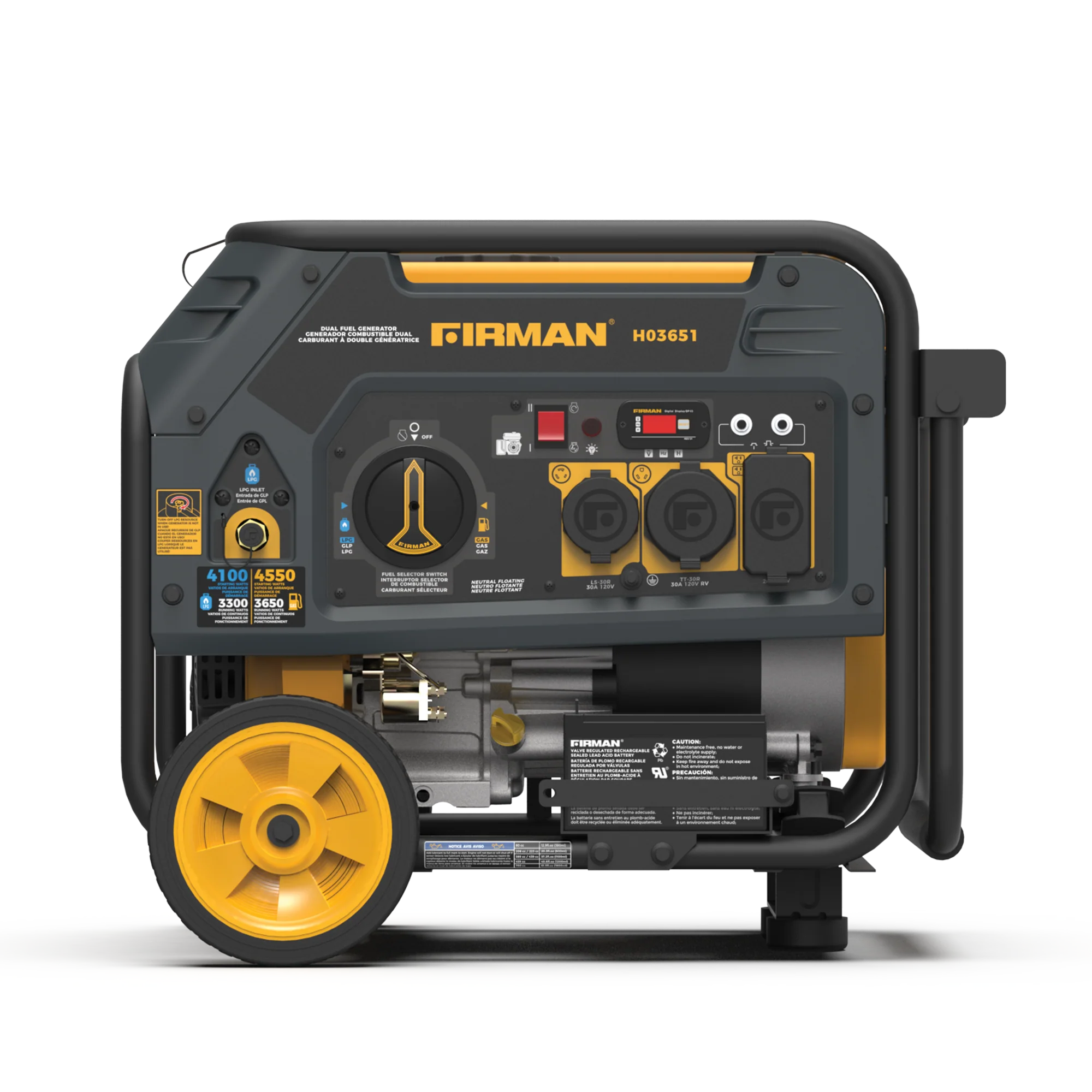 Dual Fuel 4550W Portable Generator Electric Start 120V - Image 6