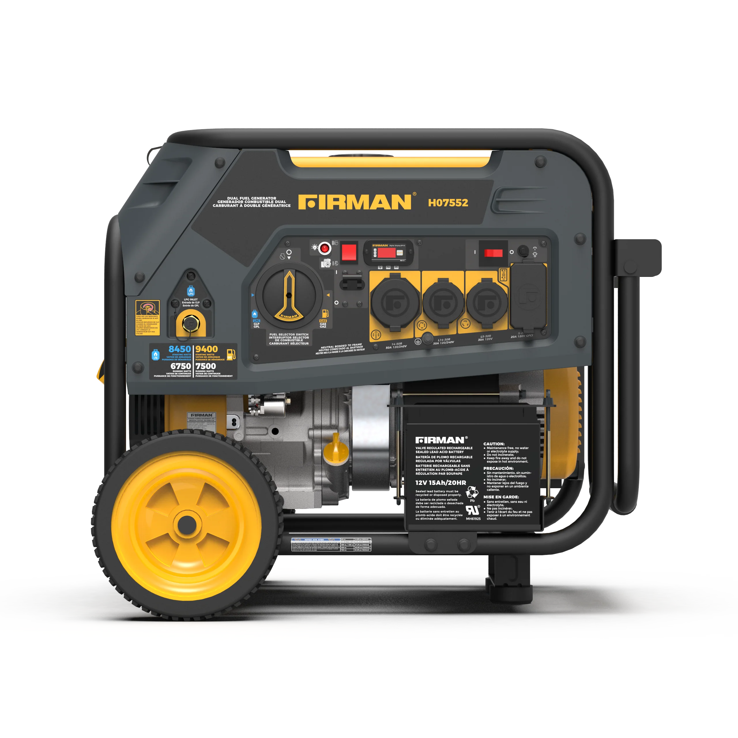 Dual Fuel Portable Generator 7500W Electric Start 120/240V - Image 8