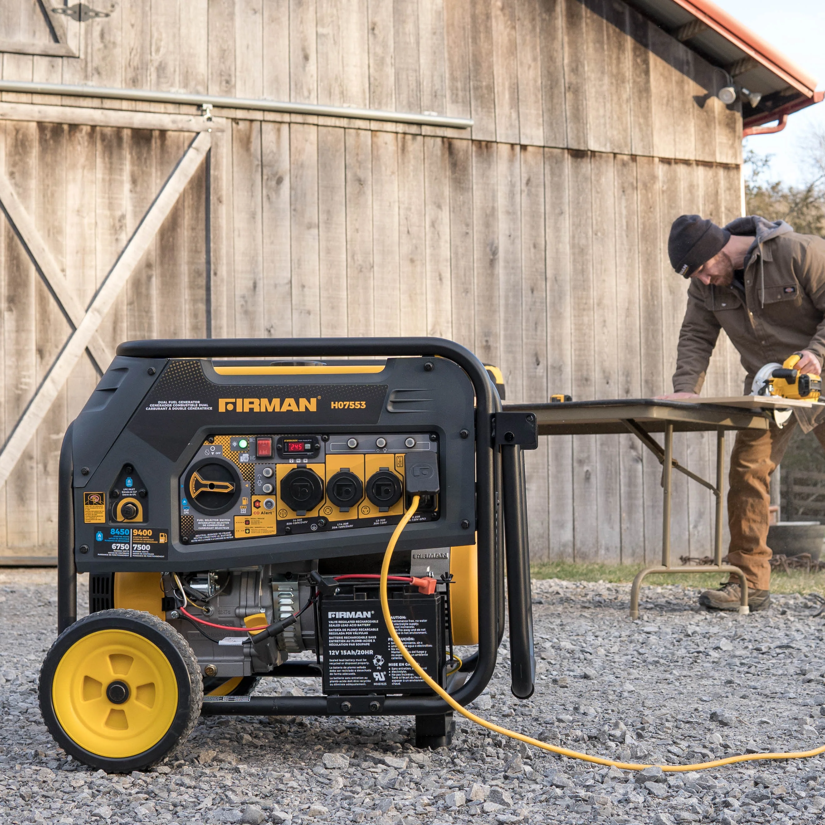Dual Fuel Portable Generator 9400W Electric Start 120/240V with CO Alert - Image 13