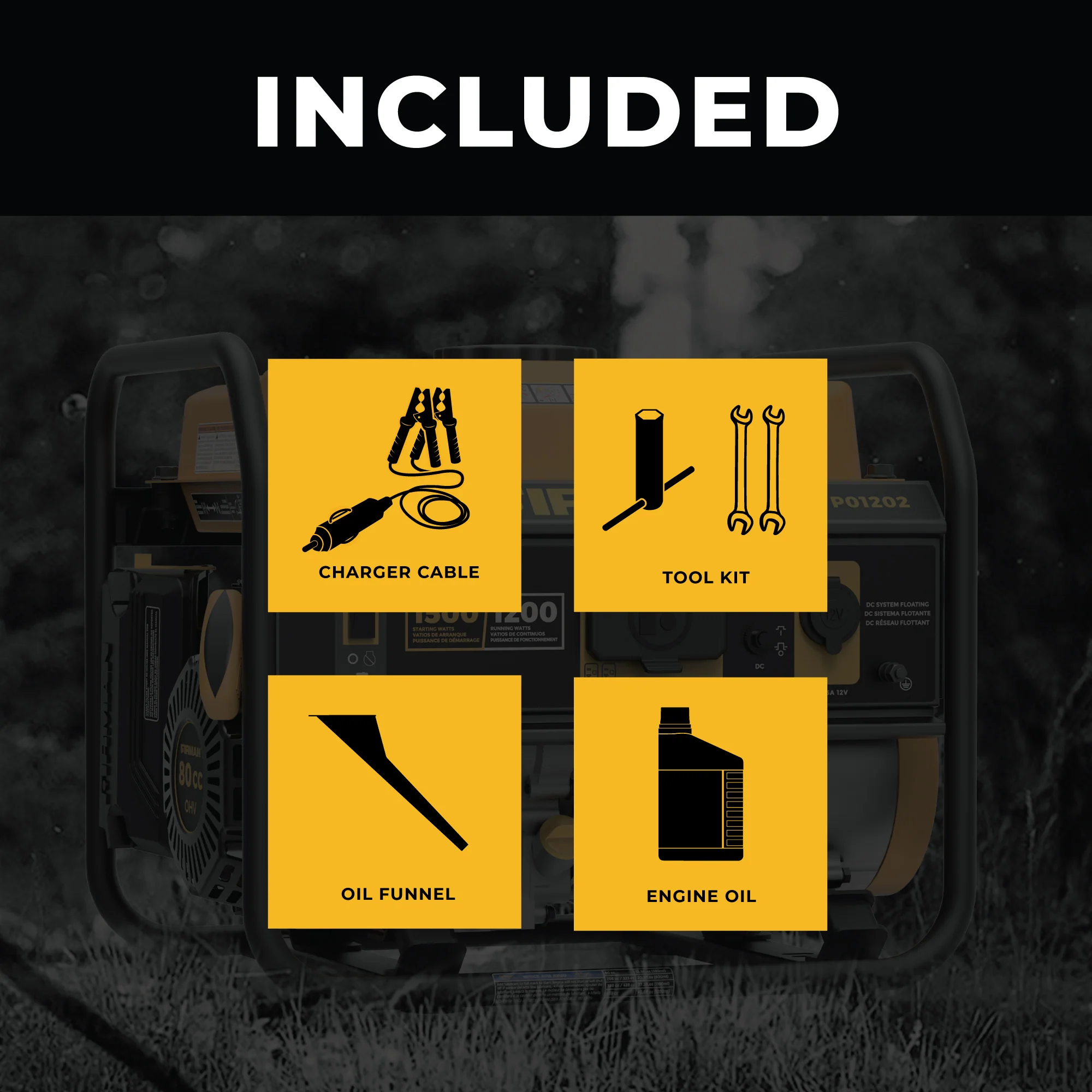 Gas Portable Generator 1500W Recoil Start - Image 3