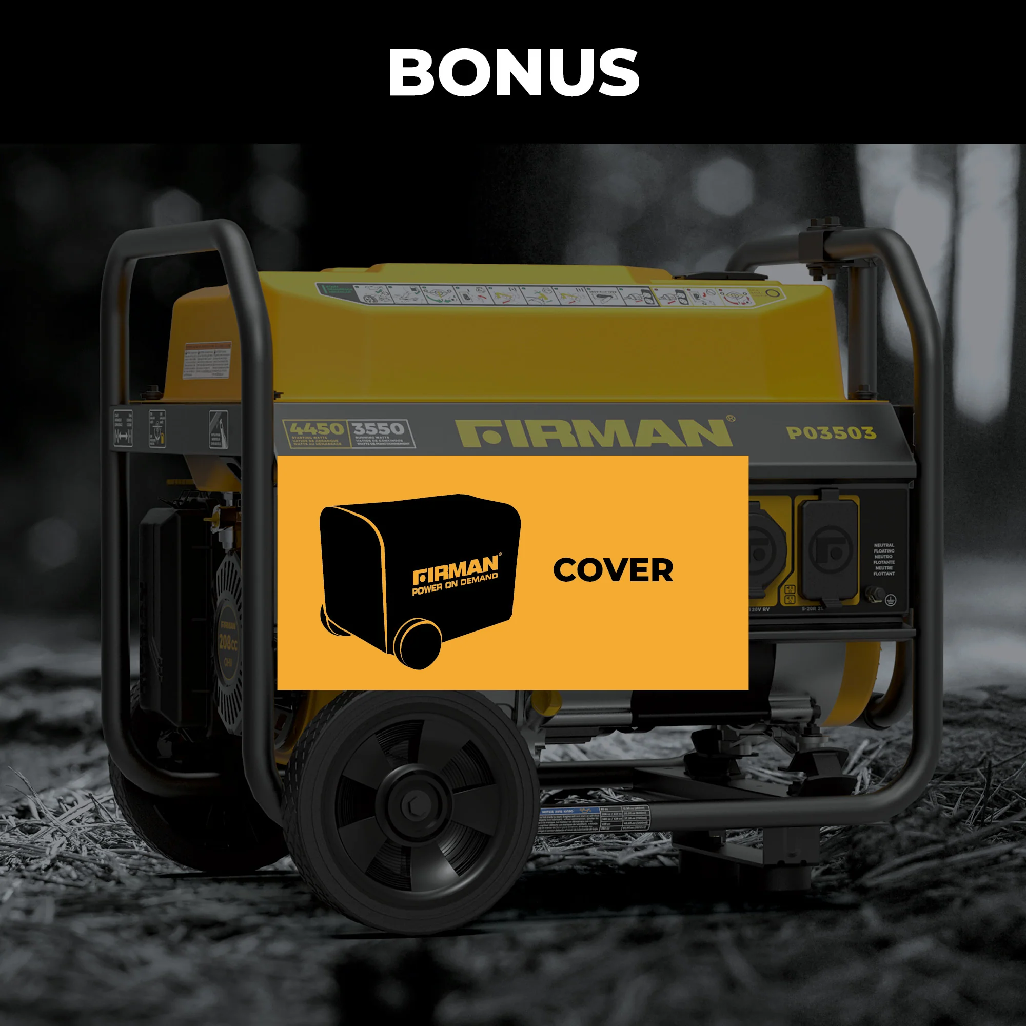 Gas Portable Generator 4450W Recoil Start 120V with CO alert - Image 4