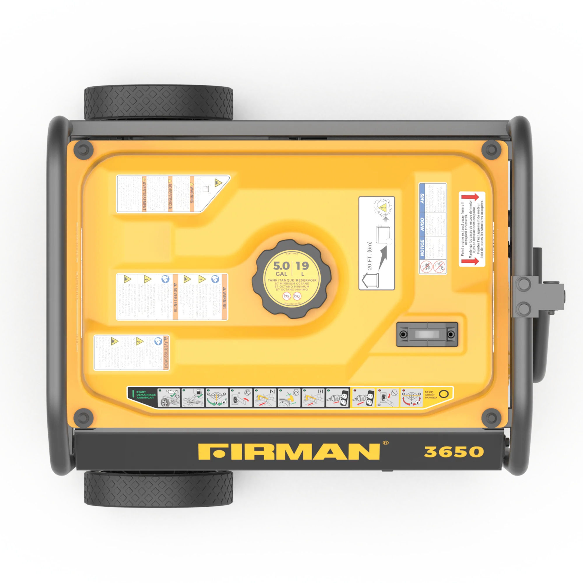 Gas Portable Generator 4550W Recoil Start 120V - Image 7