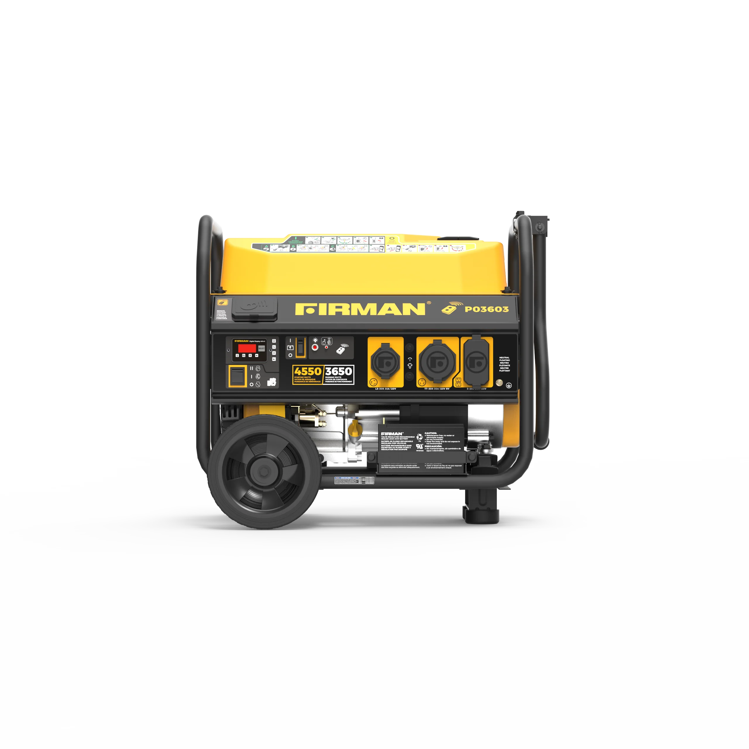 4550/3650 Watt Remote Start Gas Portable Generator cETL Certified With Wheel Kit - Image 2
