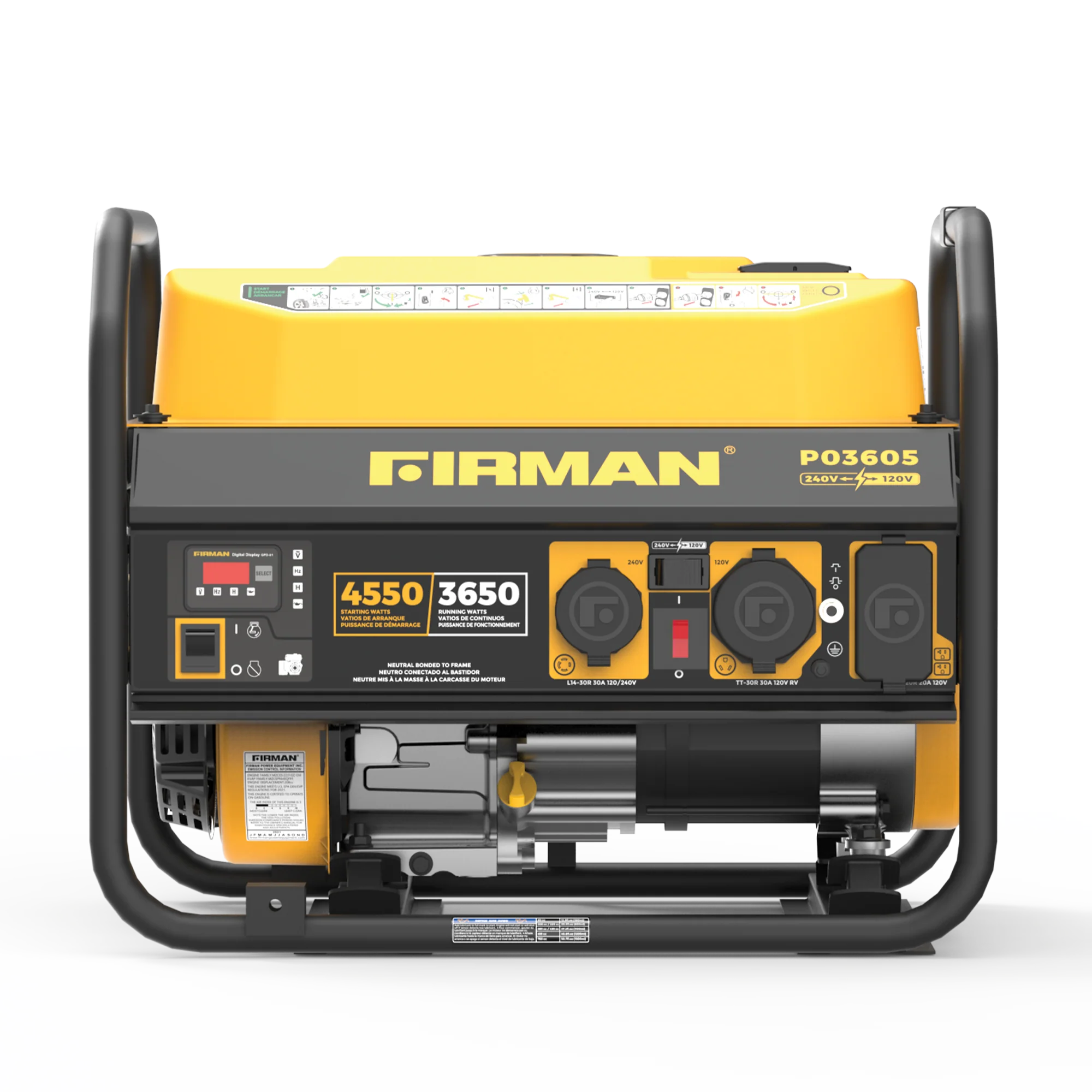 Gas Portable Generator 4550W Recoil Start 120/240V - Image 6