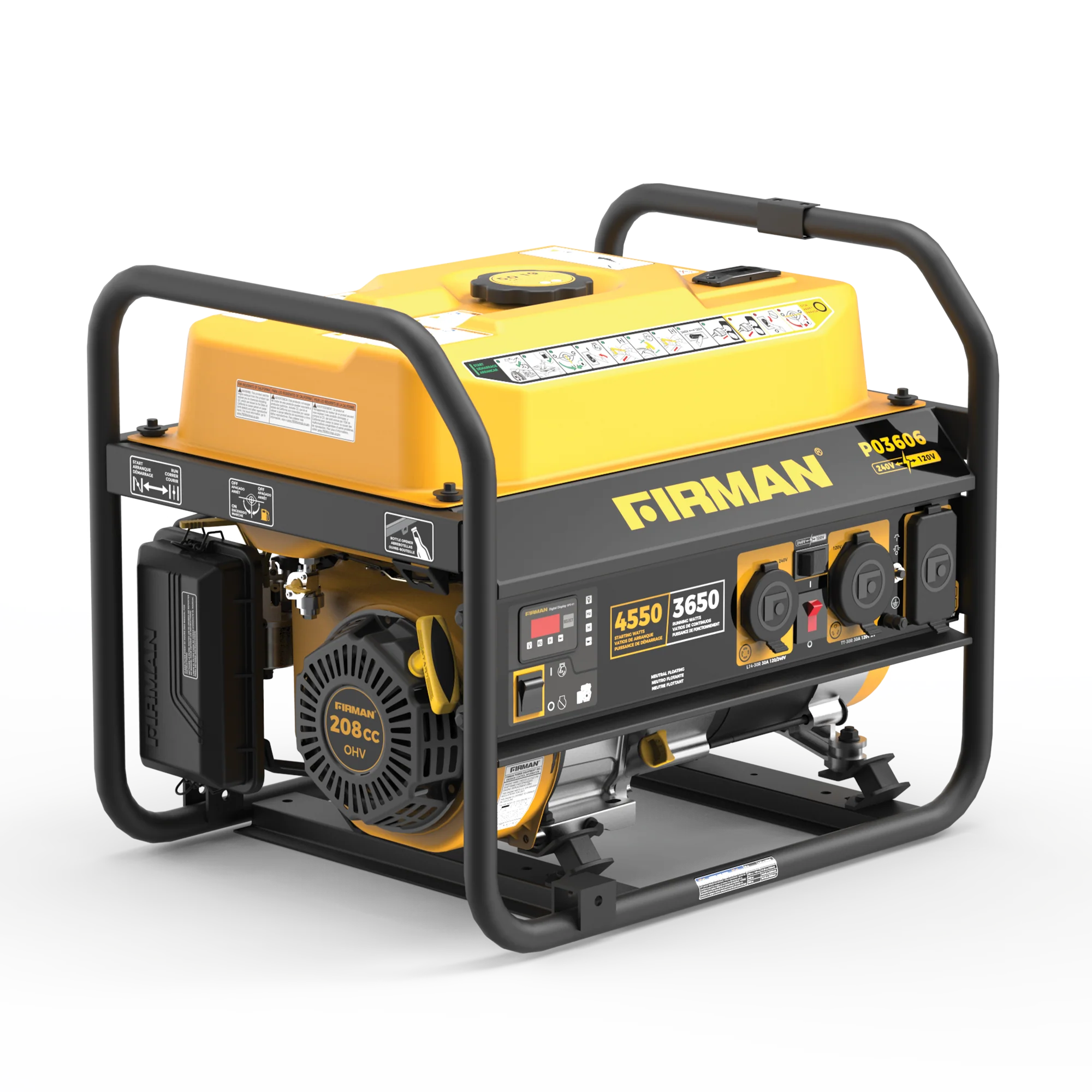 Gas Portable Generator 4550W Recoil Start 120/240V - Image 10