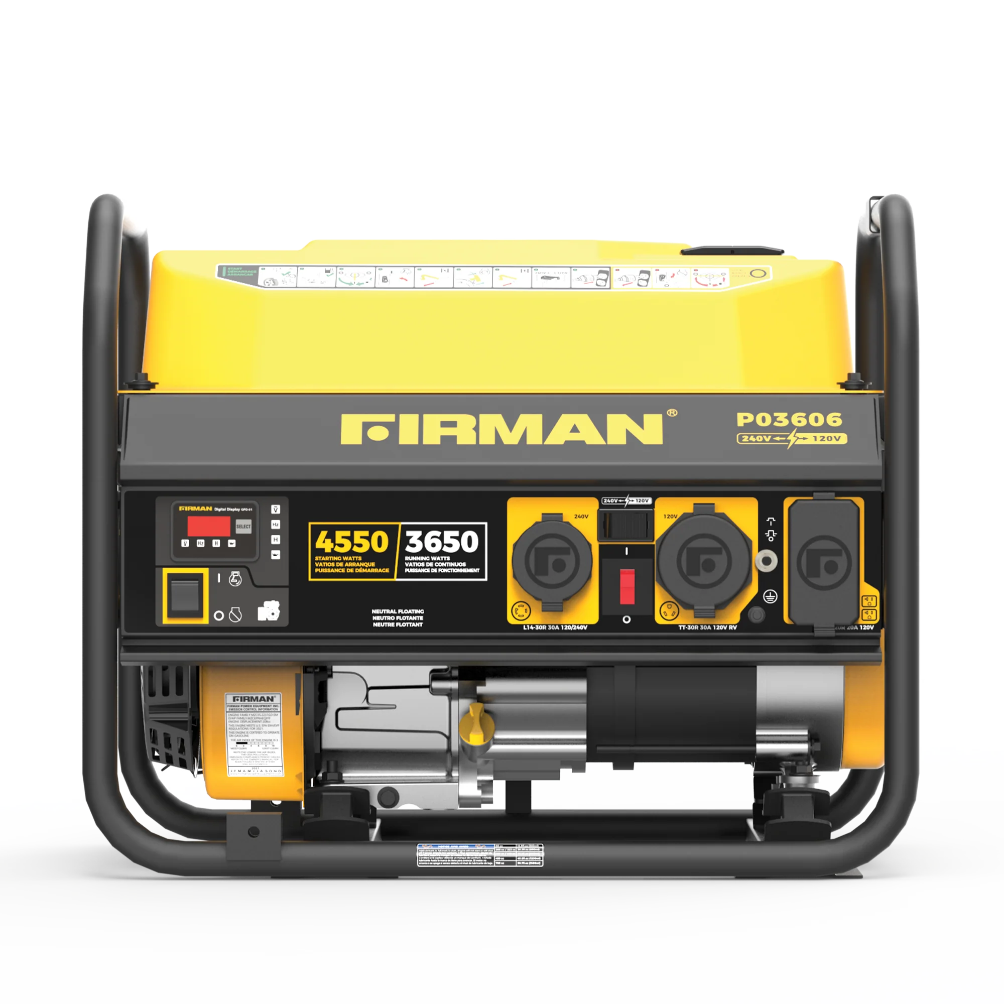 Gas Portable Generator 4550W Recoil Start 120/240V - Image 6