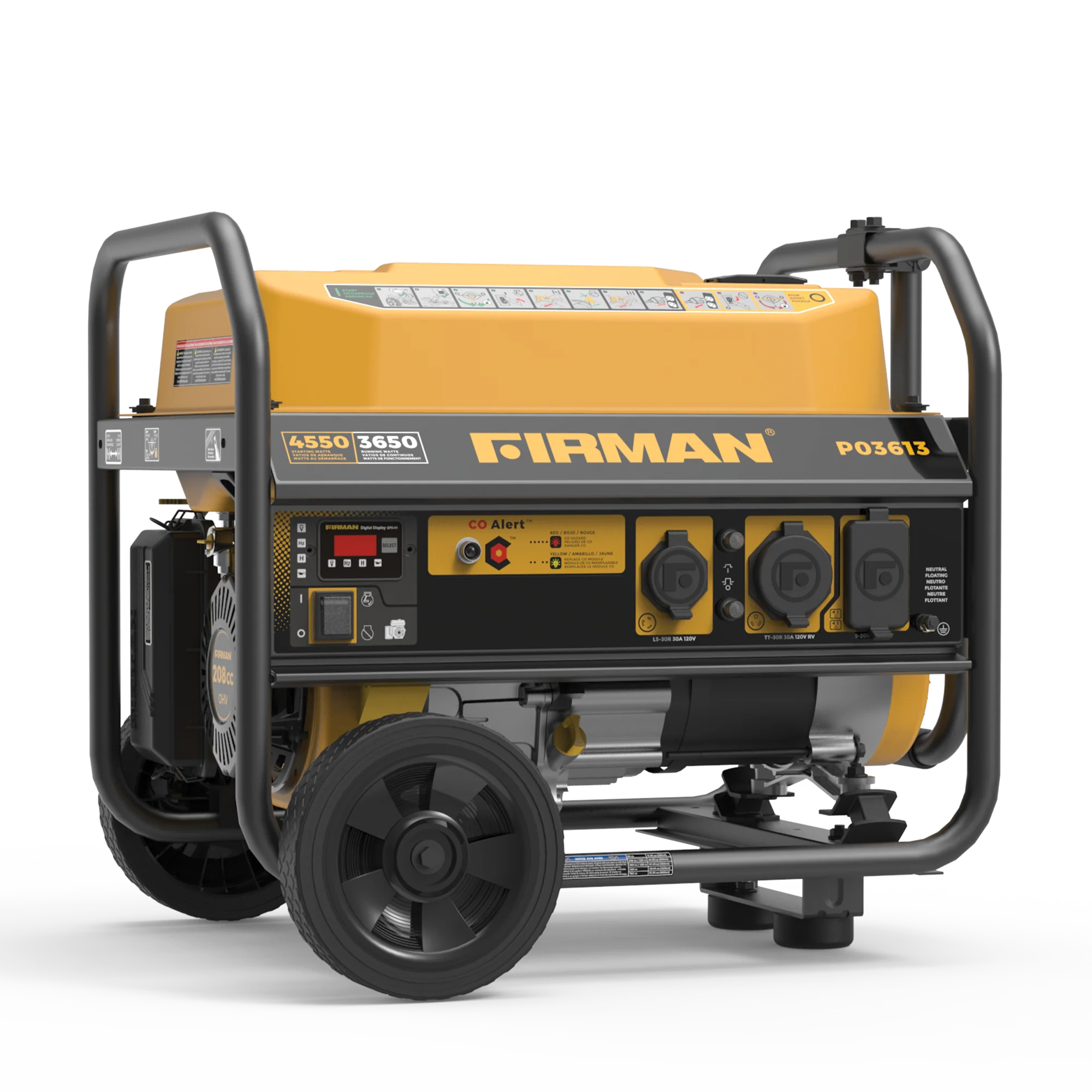 Gas Portable Generator 4550W Recoil Start 120V with CO Alert - Image 14