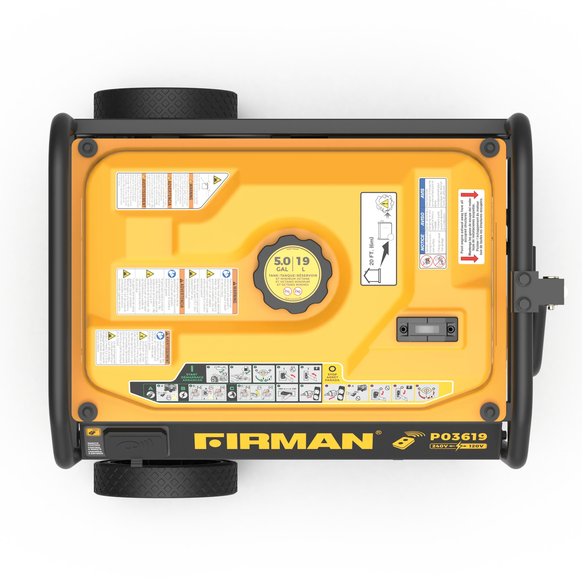 Gas Portable Generator 4550W Remote Start 120/240V - Image 10