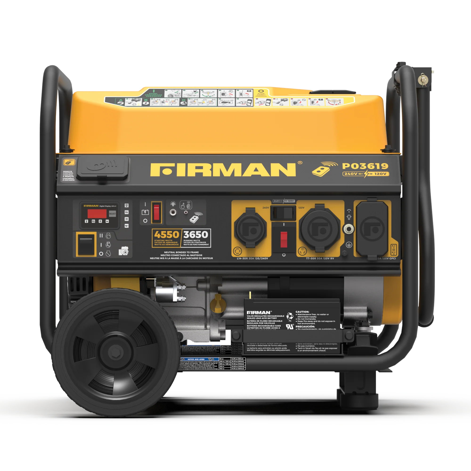 Gas Portable Generator 4550W Remote Start 120/240V - Image 6
