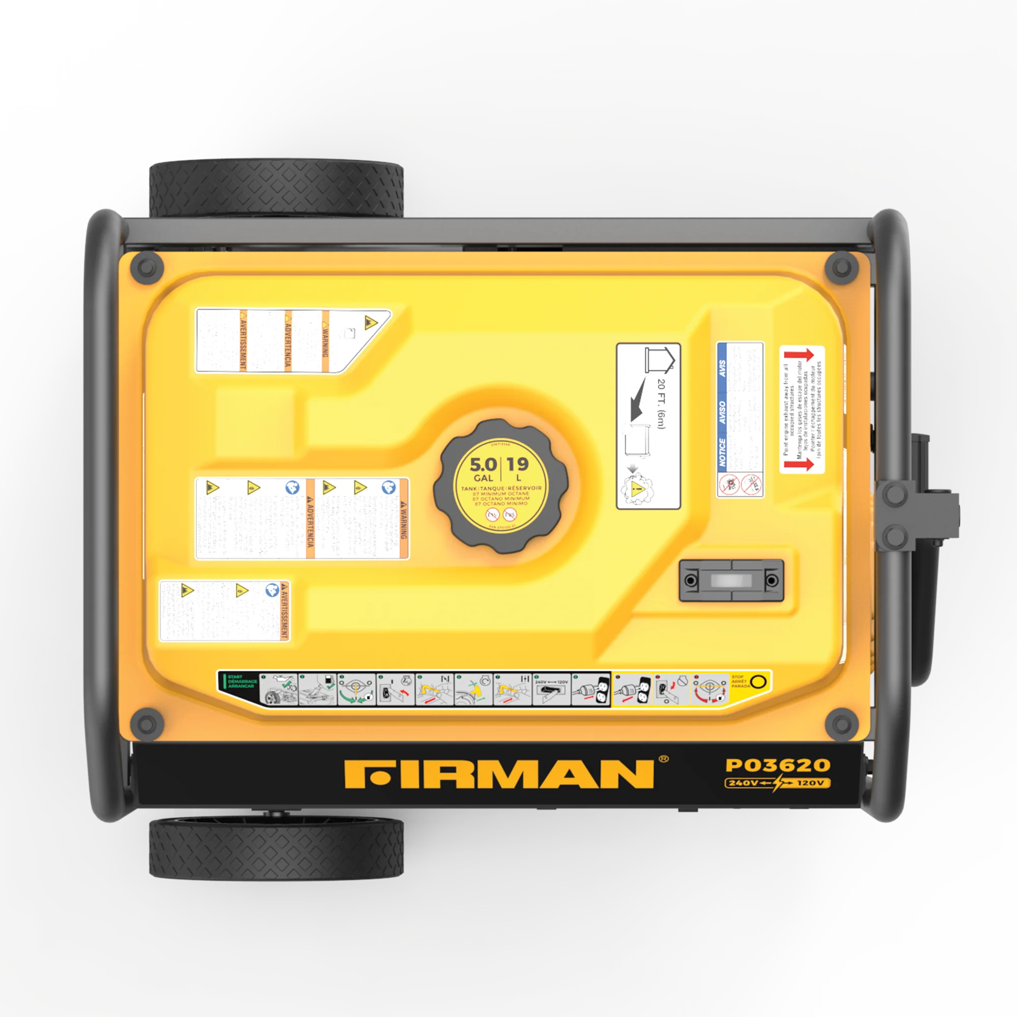 Gas Portable Generator 4550W Recoil Start 120/240V - Image 7