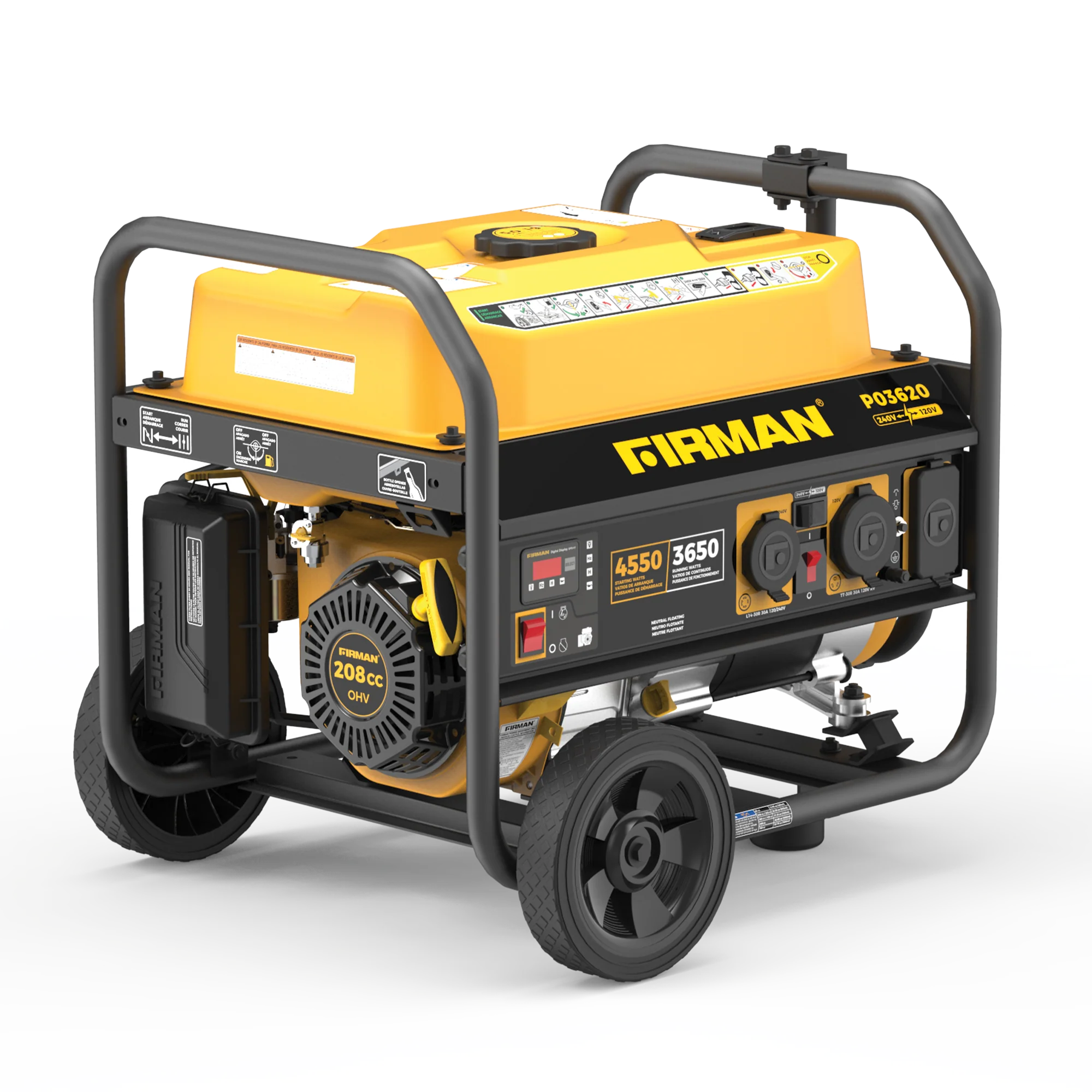 Gas Portable Generator 4550W Recoil Start 120/240V - Image 9