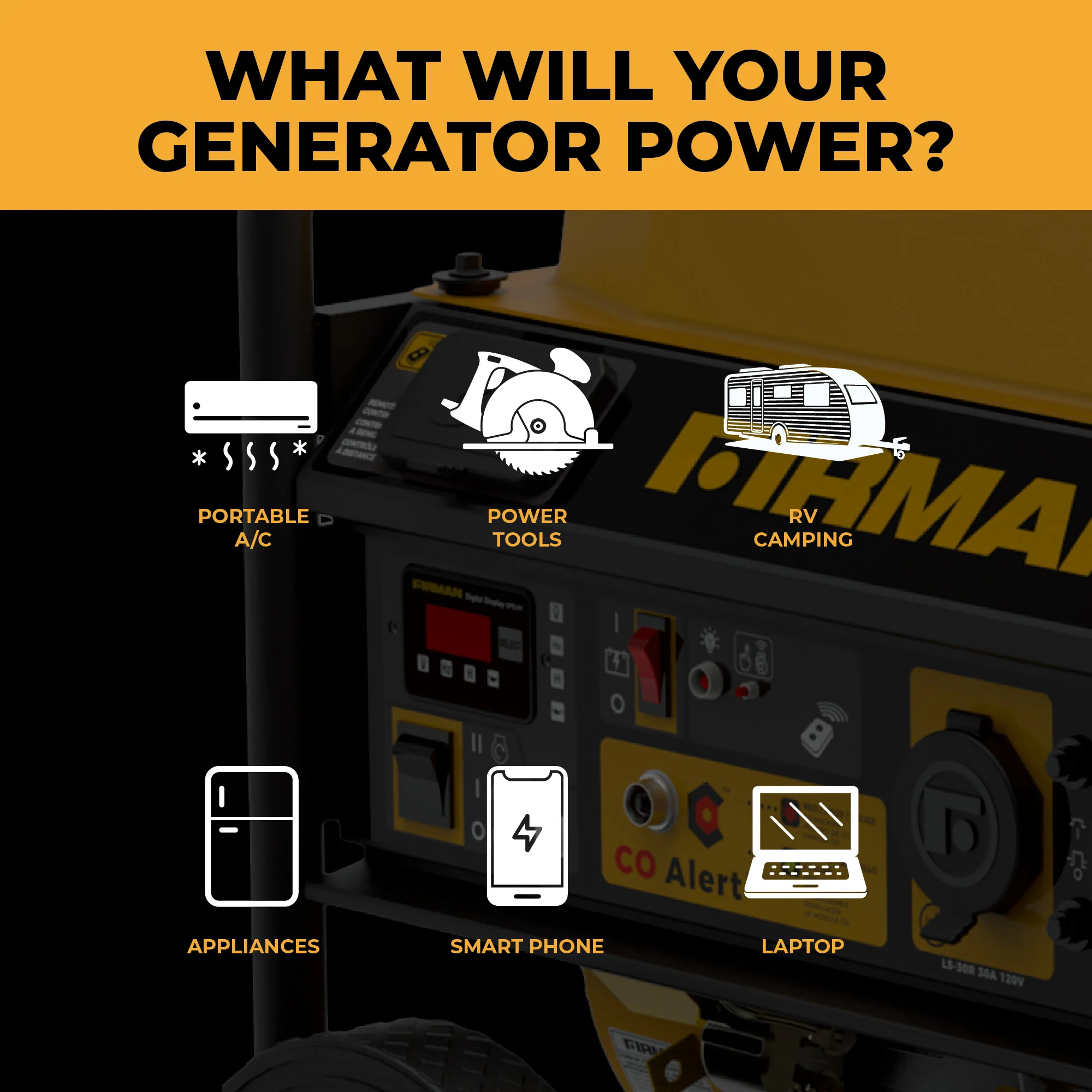 Gas Portable Generator 4550W Remote Start with CO Alert - Image 6