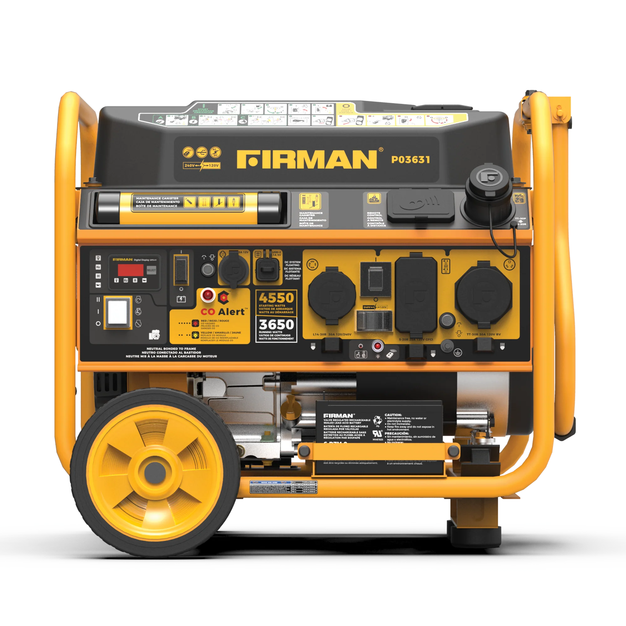 Gas Portable Generator 4550W Remote Start 120/240V with CO alert - Image 4
