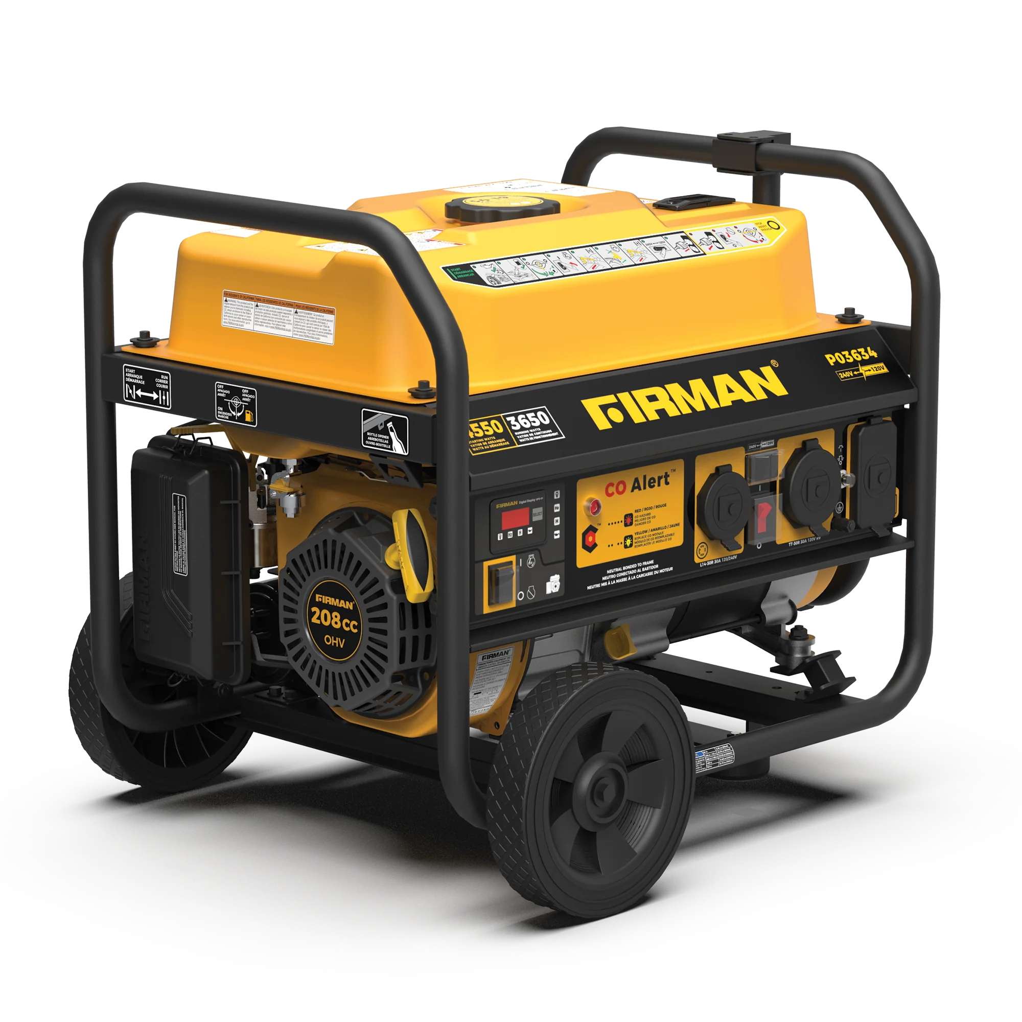 Gas Portable Generator 4550W Recoil Start 120/240V with CO ALERT - Image 12