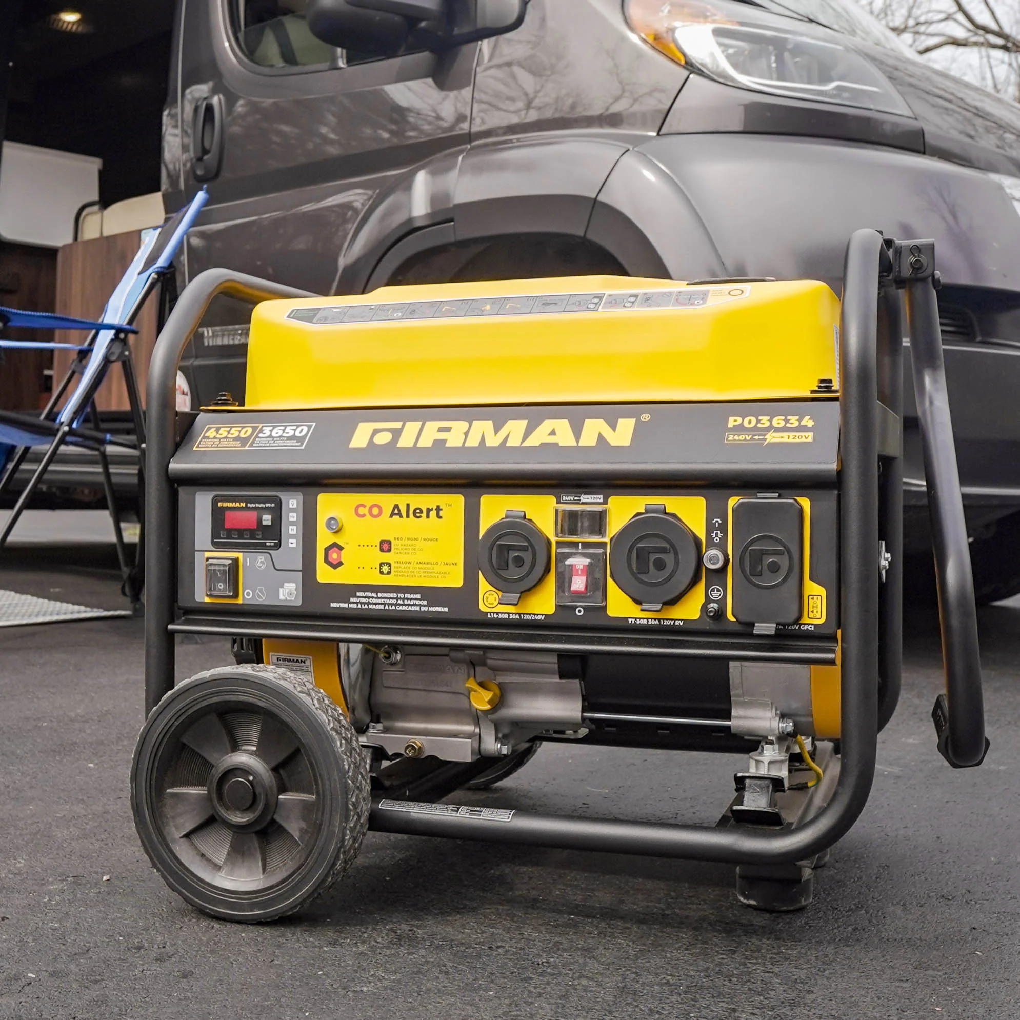 Gas Portable Generator 4550W Recoil Start 120/240V with CO ALERT - Image 4