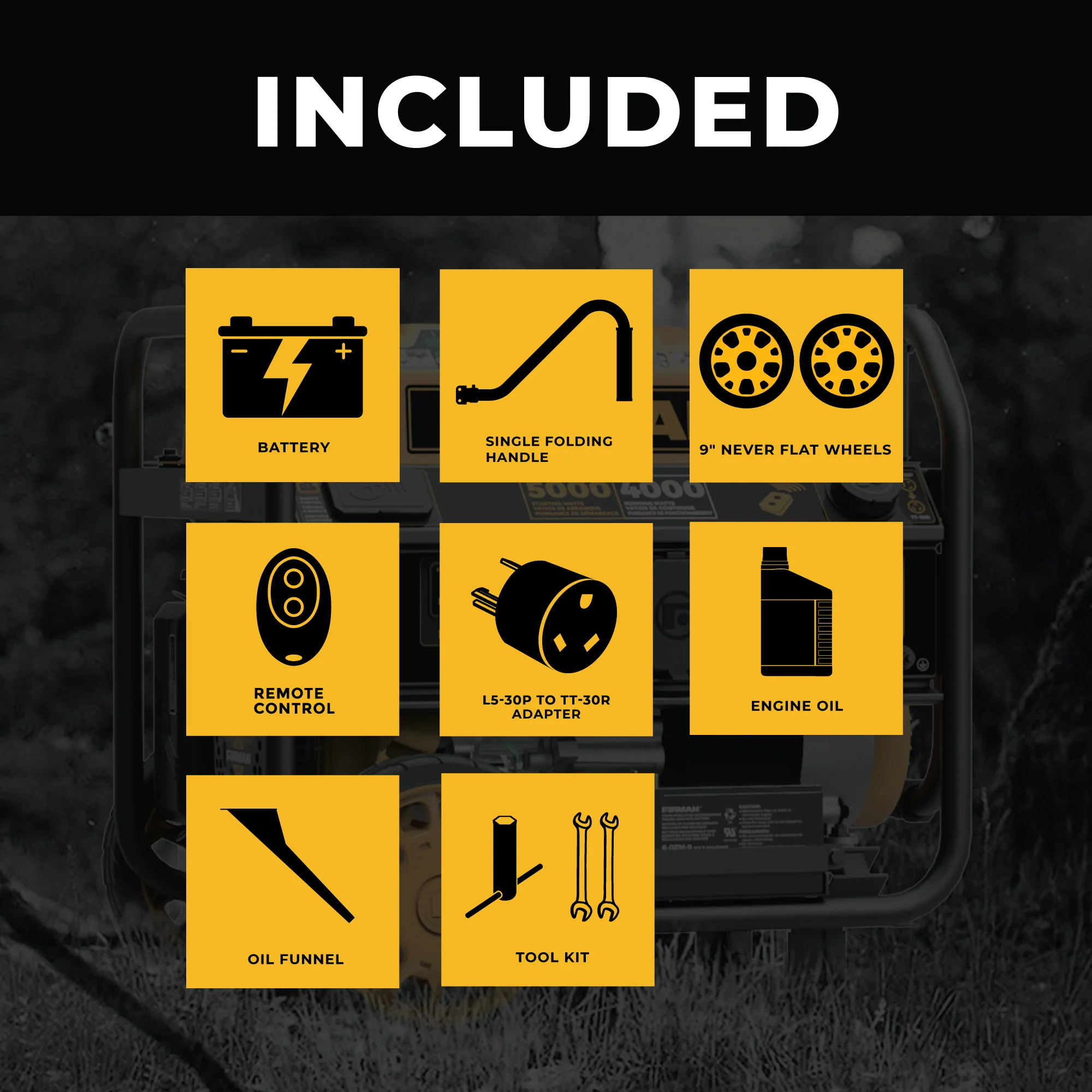 Gas Portable Generator 5000W Remote Start 120V - Image 3