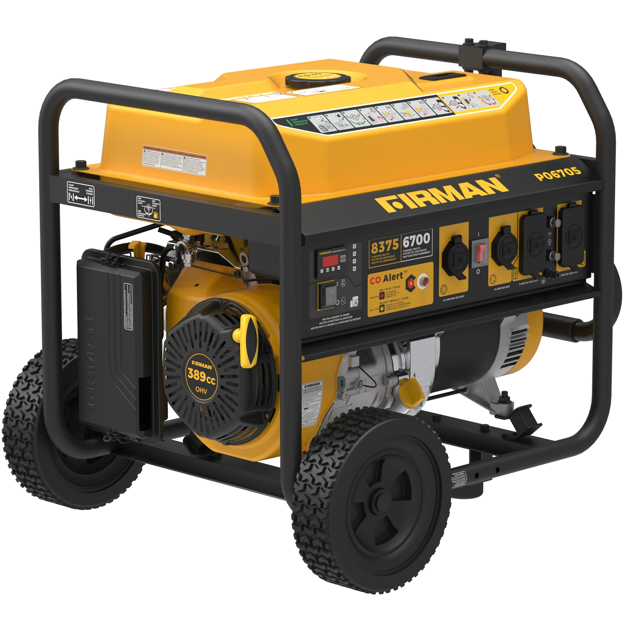 Gas Portable Generator 8375W Recoil Start 120/240V With CO Alert - Image 14