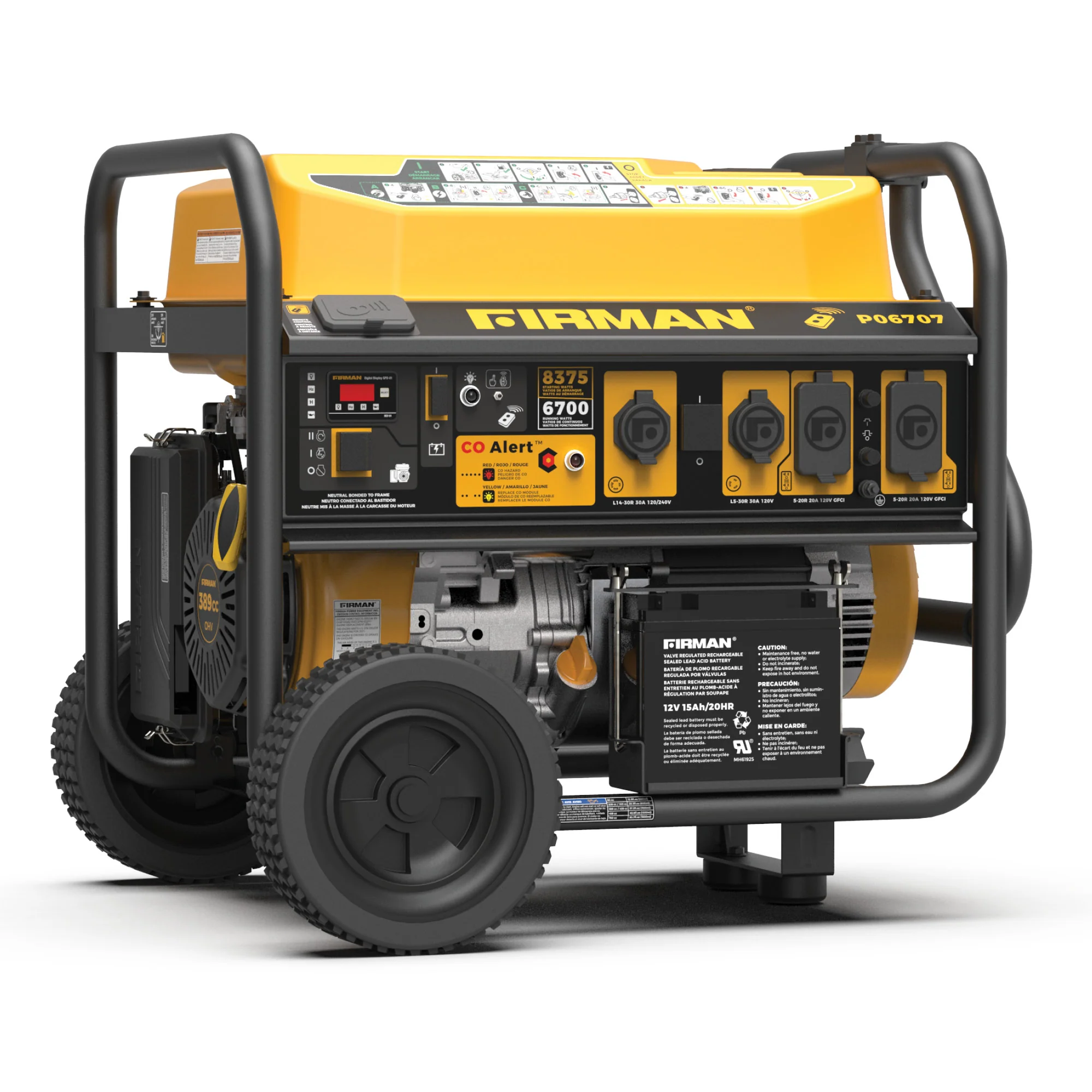 GAS PORTABLE GENERATOR 8375W REMOTE START 120/240V
