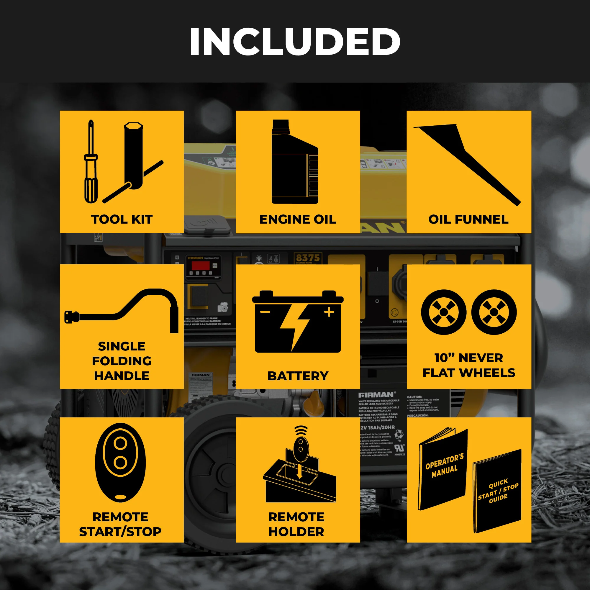 GAS PORTABLE GENERATOR 8375W REMOTE START 120/240V - Image 3