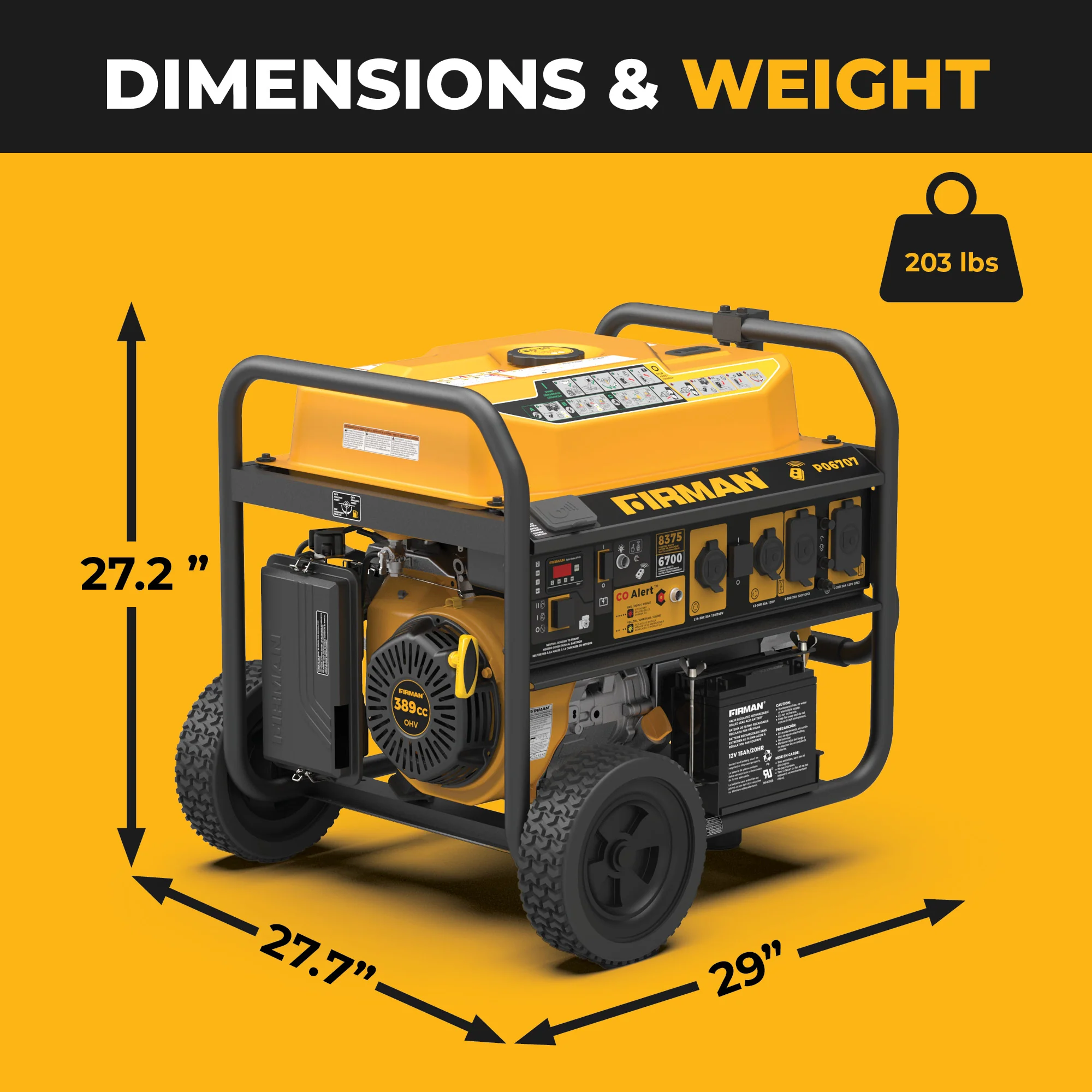 GAS PORTABLE GENERATOR 8375W REMOTE START 120/240V - Image 9