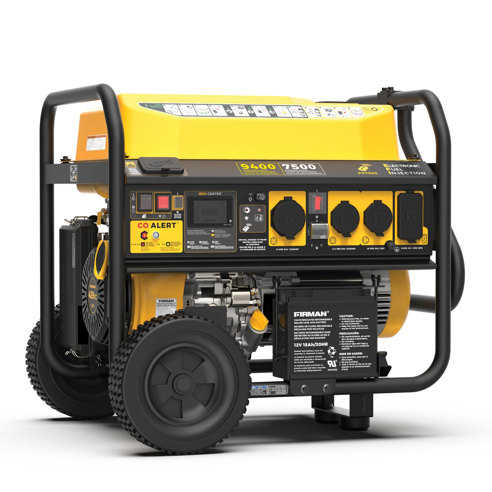GAS PORTABLE GENERATOR 9,400W REMOTE START 120/240V WITH CO ALERT