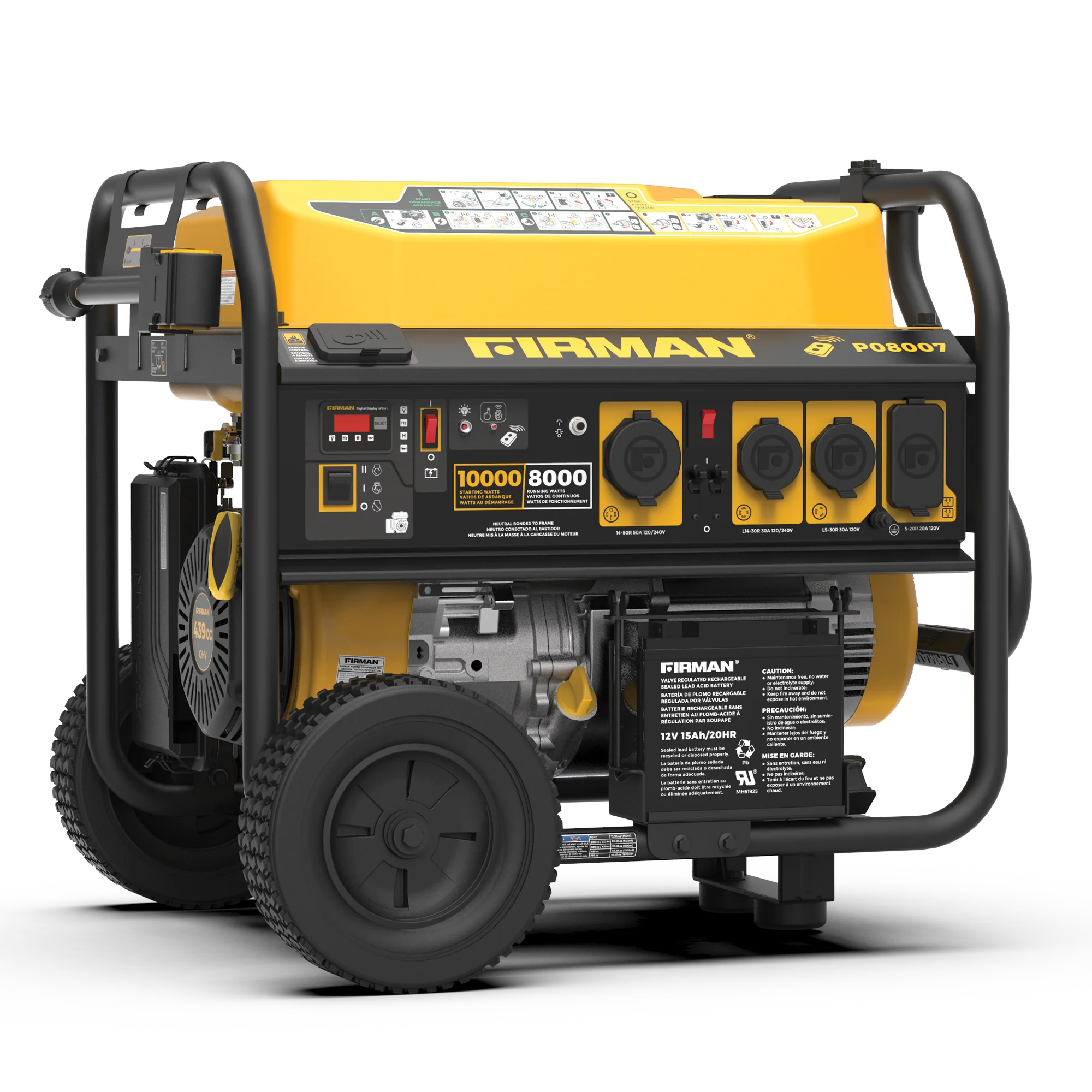 Gas Portable Generator 10000W Remote Start 120/240V