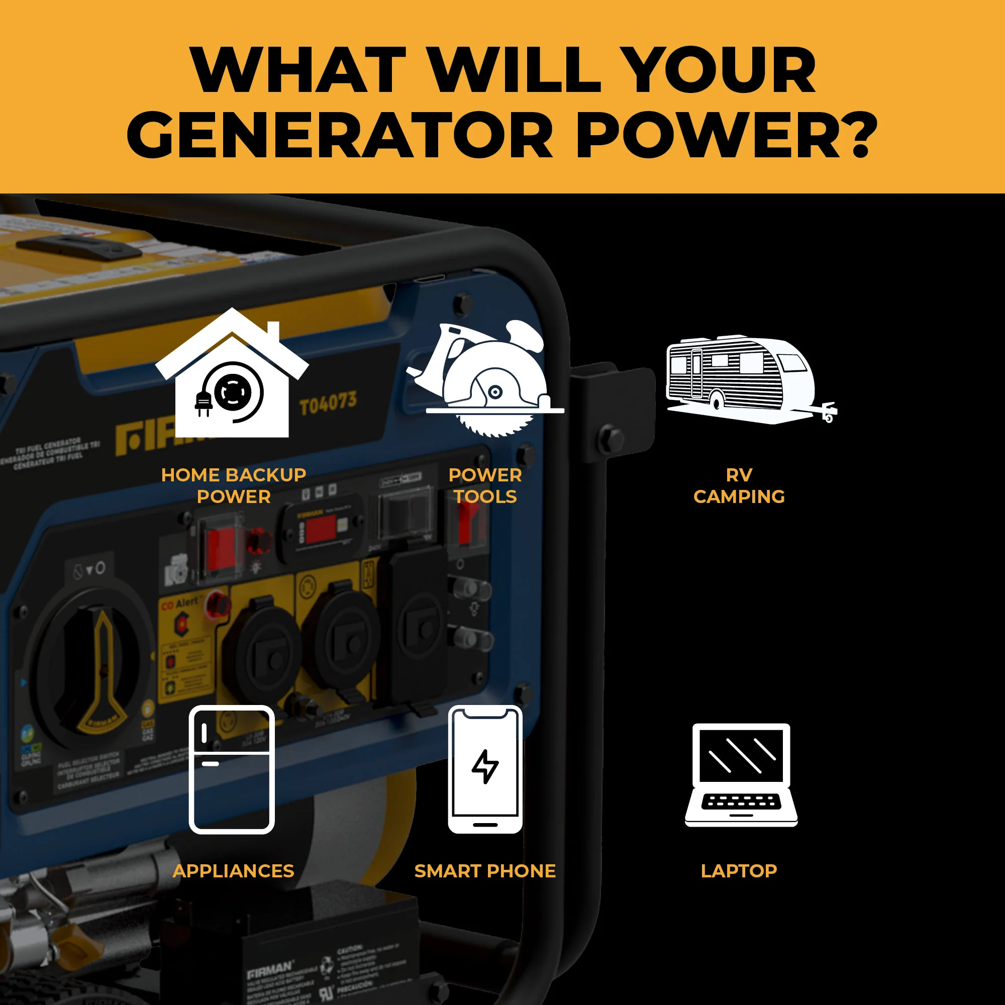 Tri Fuel Portable Generator 4000W Electric Start 120/240V with CO ALERT - Image 6