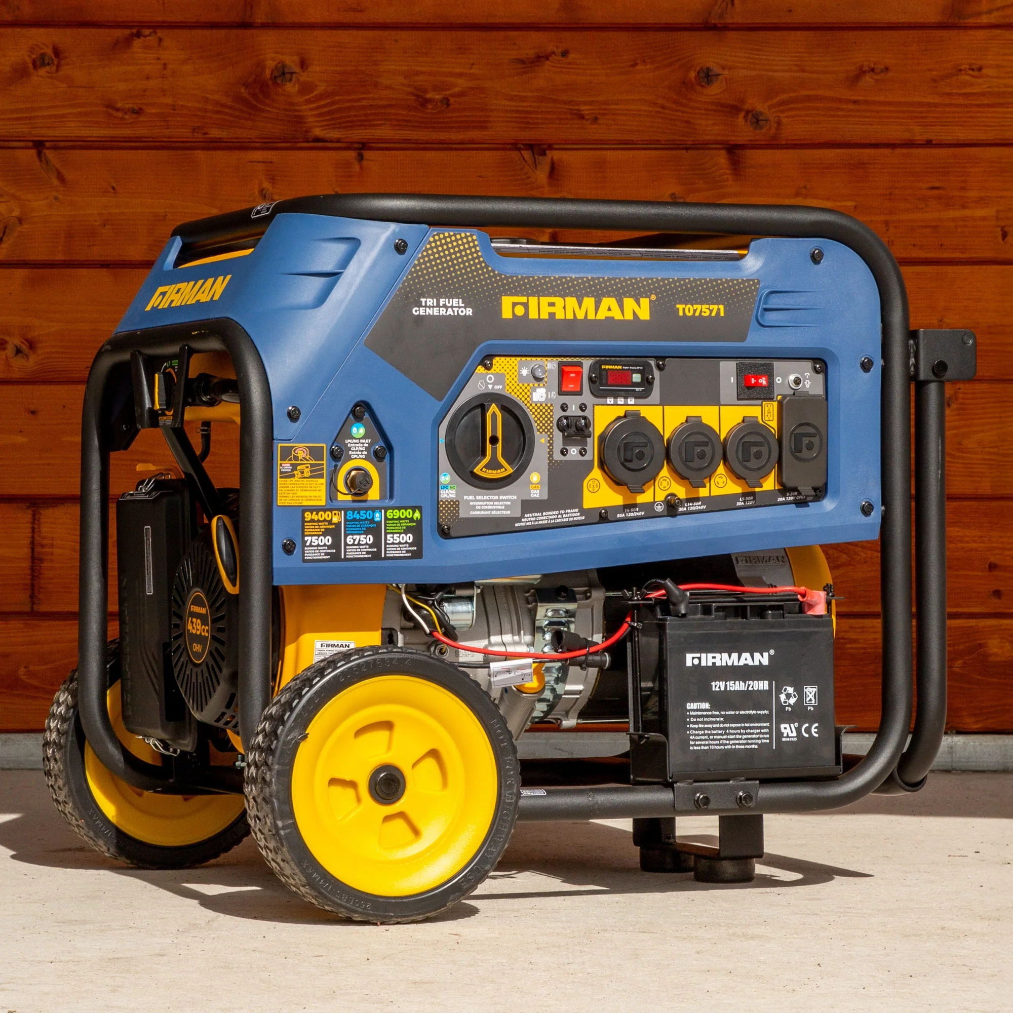 Tri Fuel 7500W Portable Generator Electric Start 120/240V - Image 11