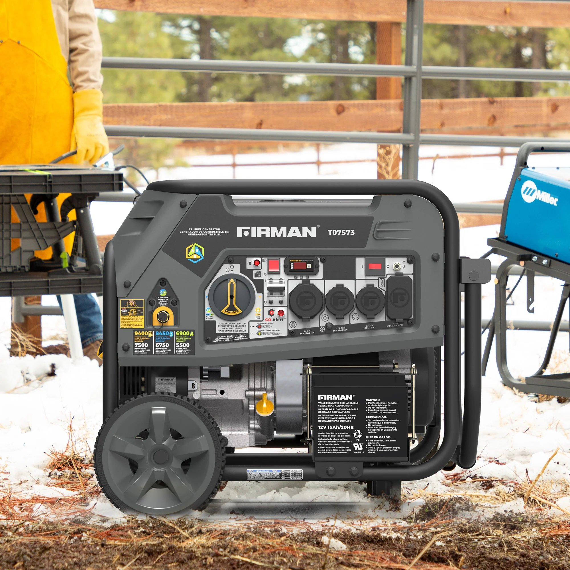 Tri Fuel Portable Generator 9400W Electric Start 120/240V with CO Alert - Image 13