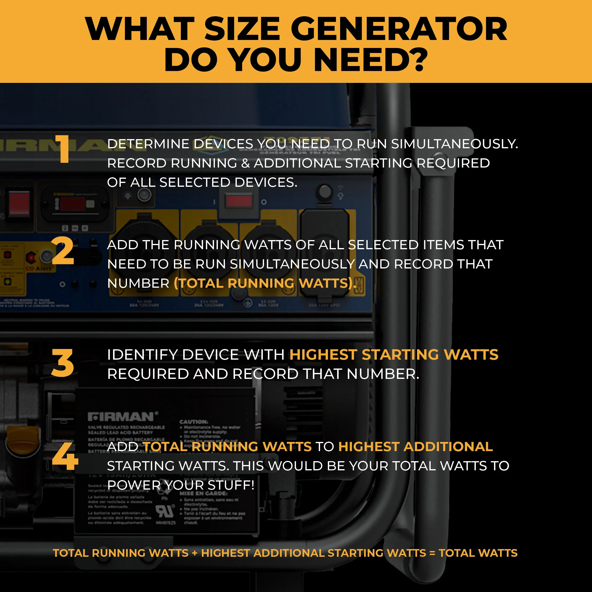 Tri Fuel Portable Generator 11600/9300W Electric Start 120V/240V with Power Cord - Image 12