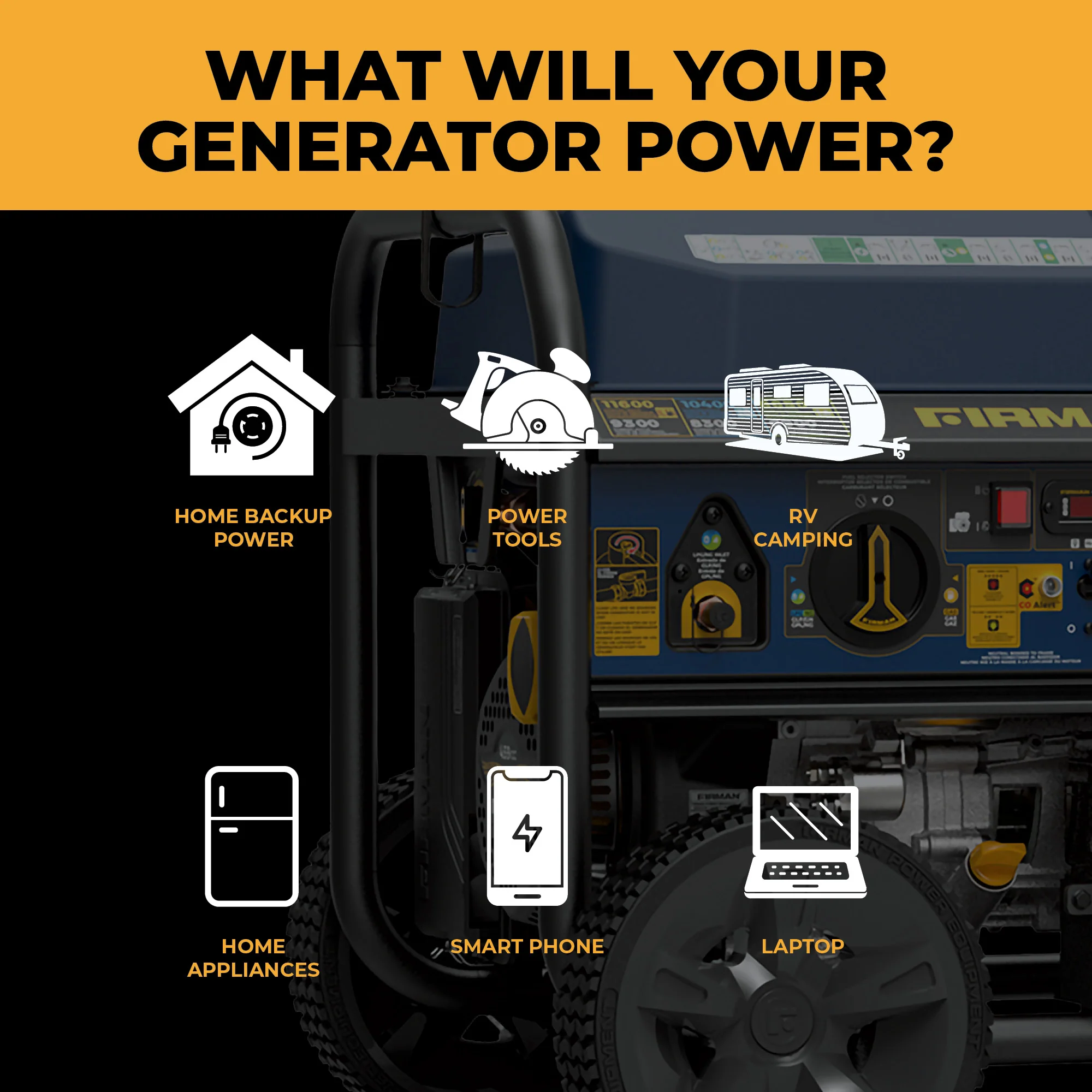 Tri Fuel Portable Generator 11600/9300W Electric Start 120V/240V with Power Cord - Image 8