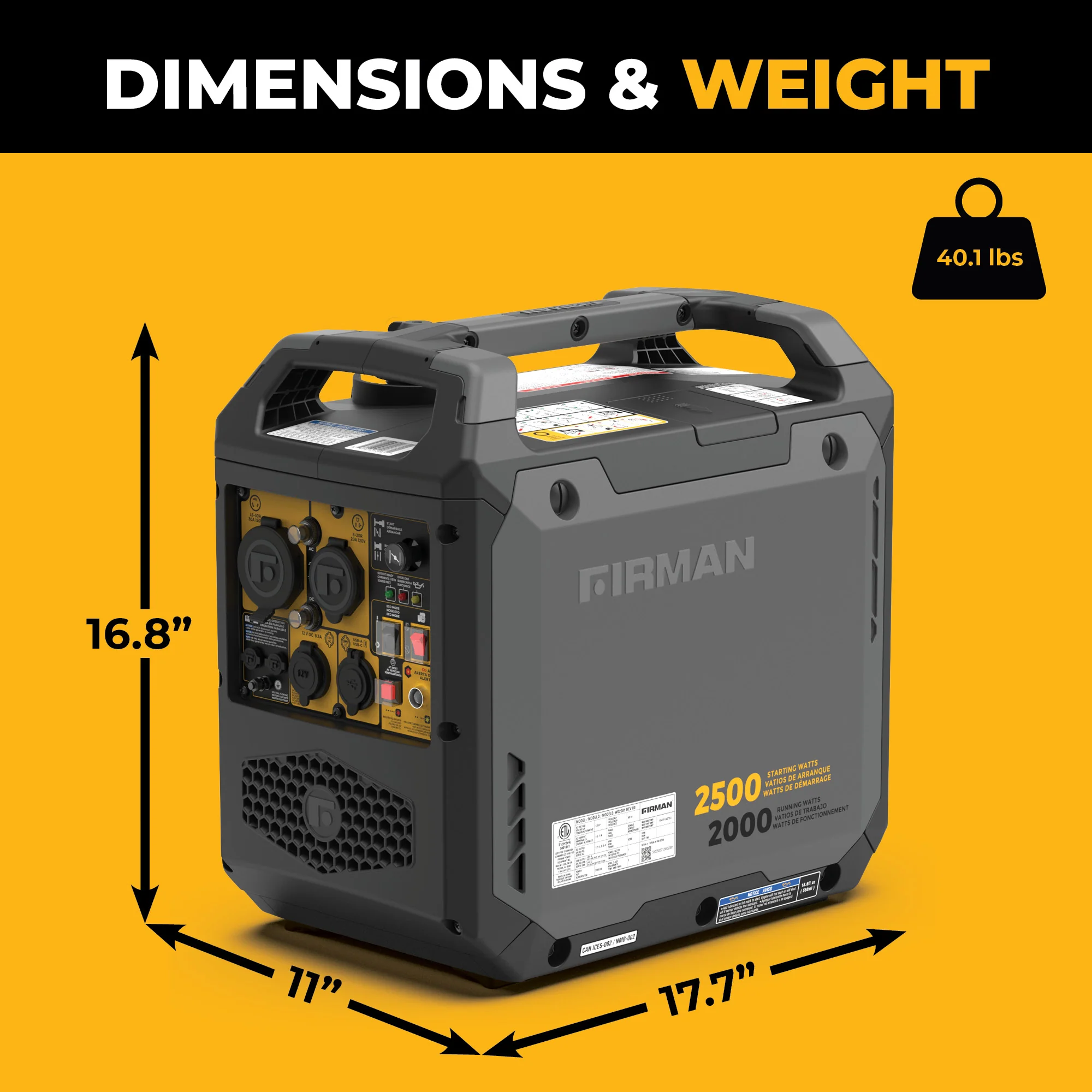 Inverter Gas Portable Generator 2500W Recoil Start with CO ALERT - Image 8