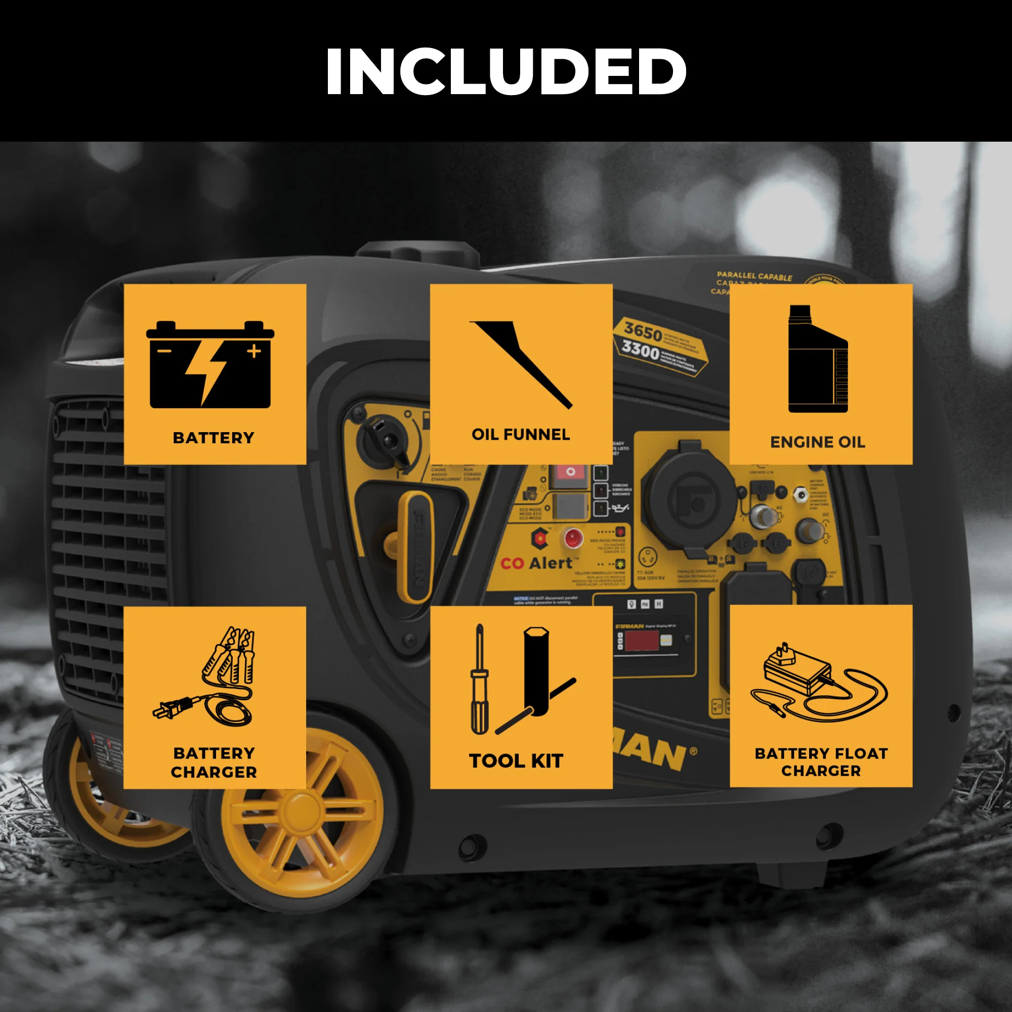 INVERTER PORTABLE GENERATOR 4125W WITH CO ALERT - Image 3