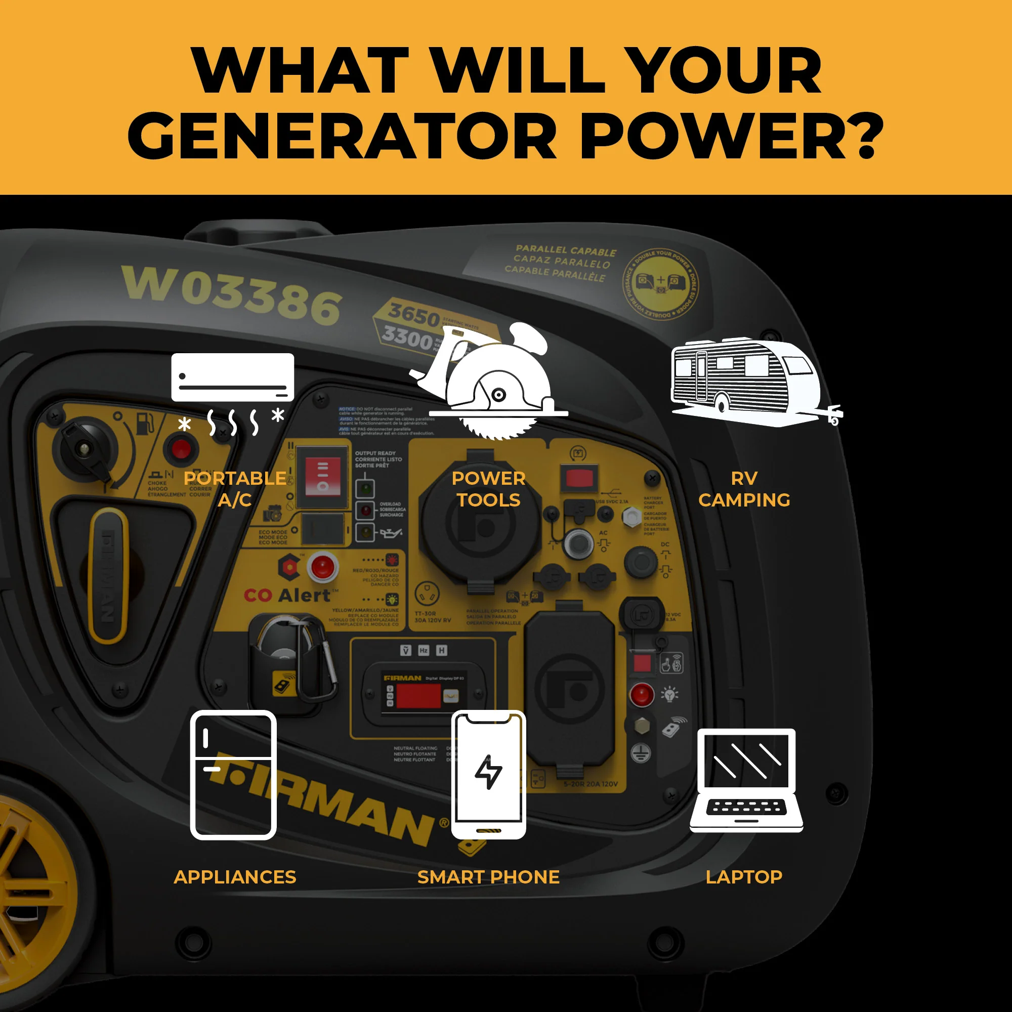 Inverter Portable Generator 4125W Remote Start with CO ALERT - Image 5