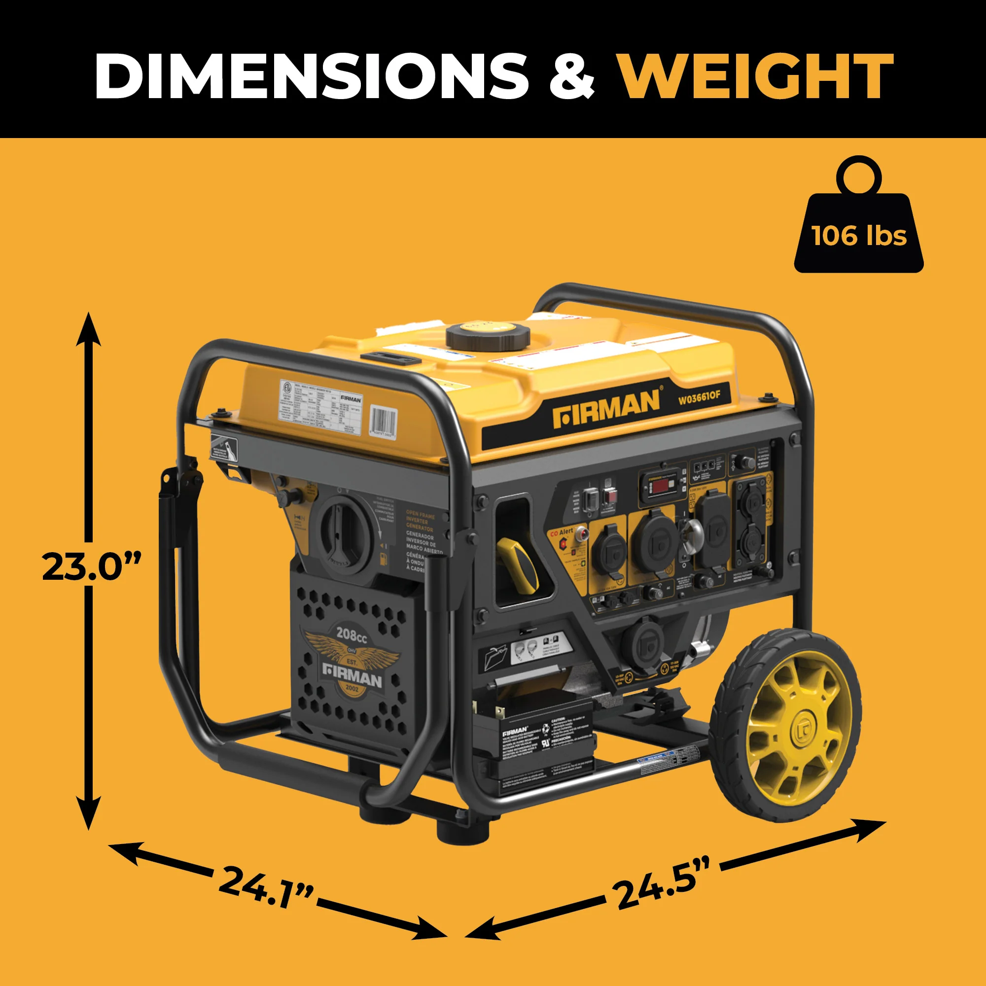 Inverter Open Frame Portable Generator 4500W Recoil Start with CO Alert - Image 12