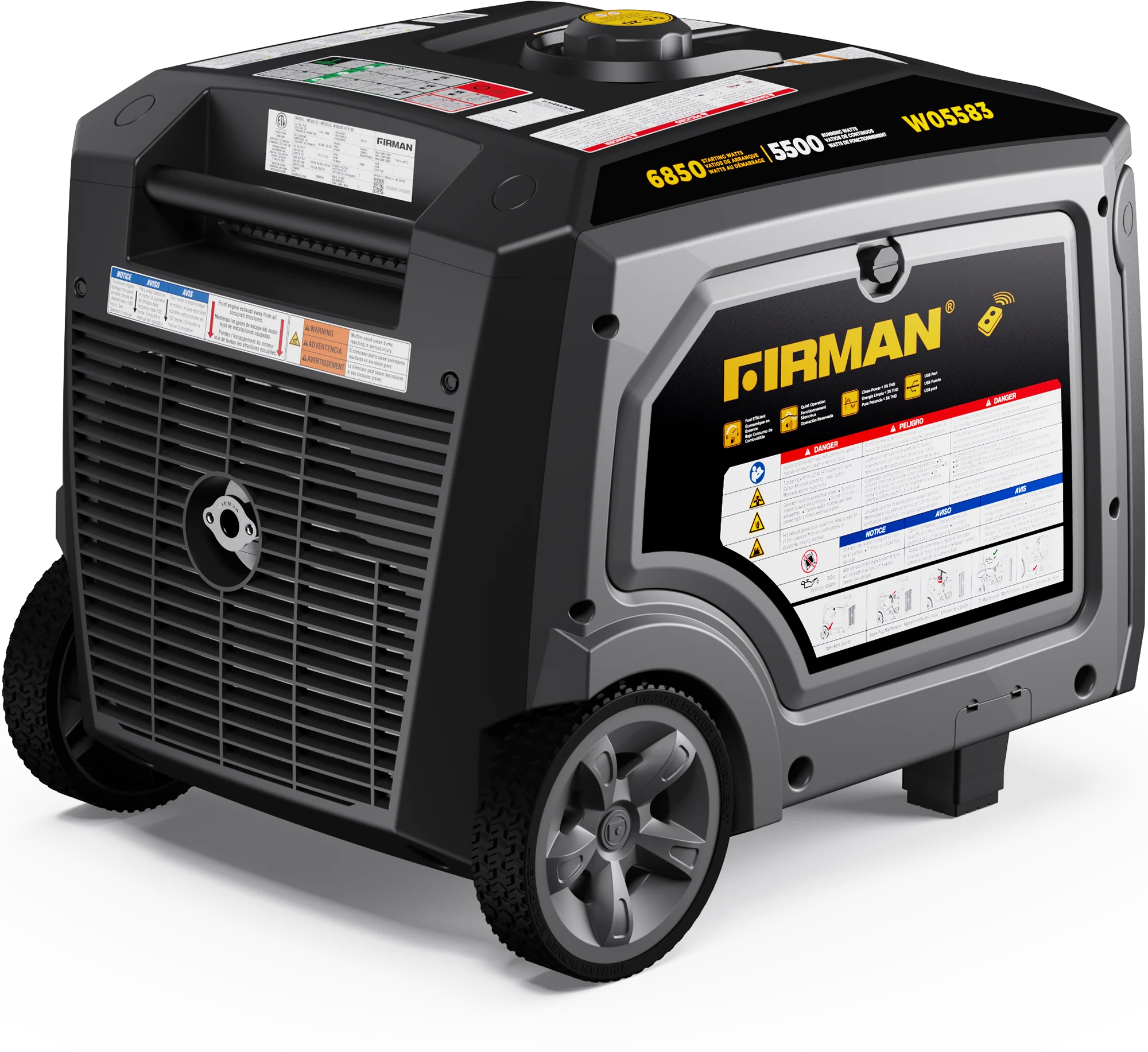 Gas Inverter Portable Generator 6850/5500 Watt Remote Start 120/240V CO Alert - Image 13