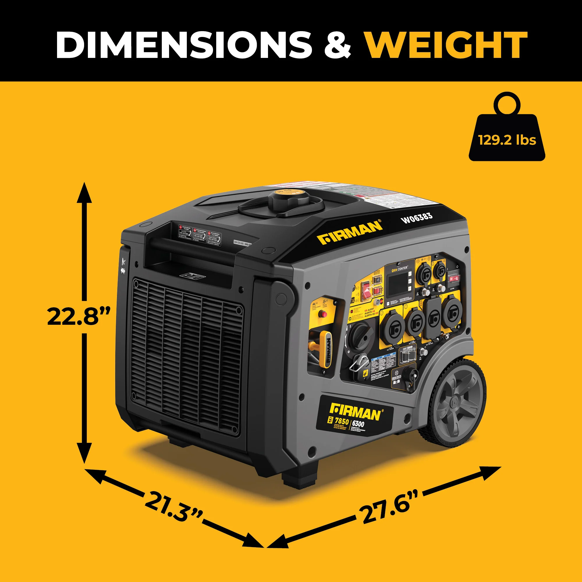 Gas Inverter Portable Generator 7850/6300 Watt Remote Start 120/240V CO Alert - Image 8