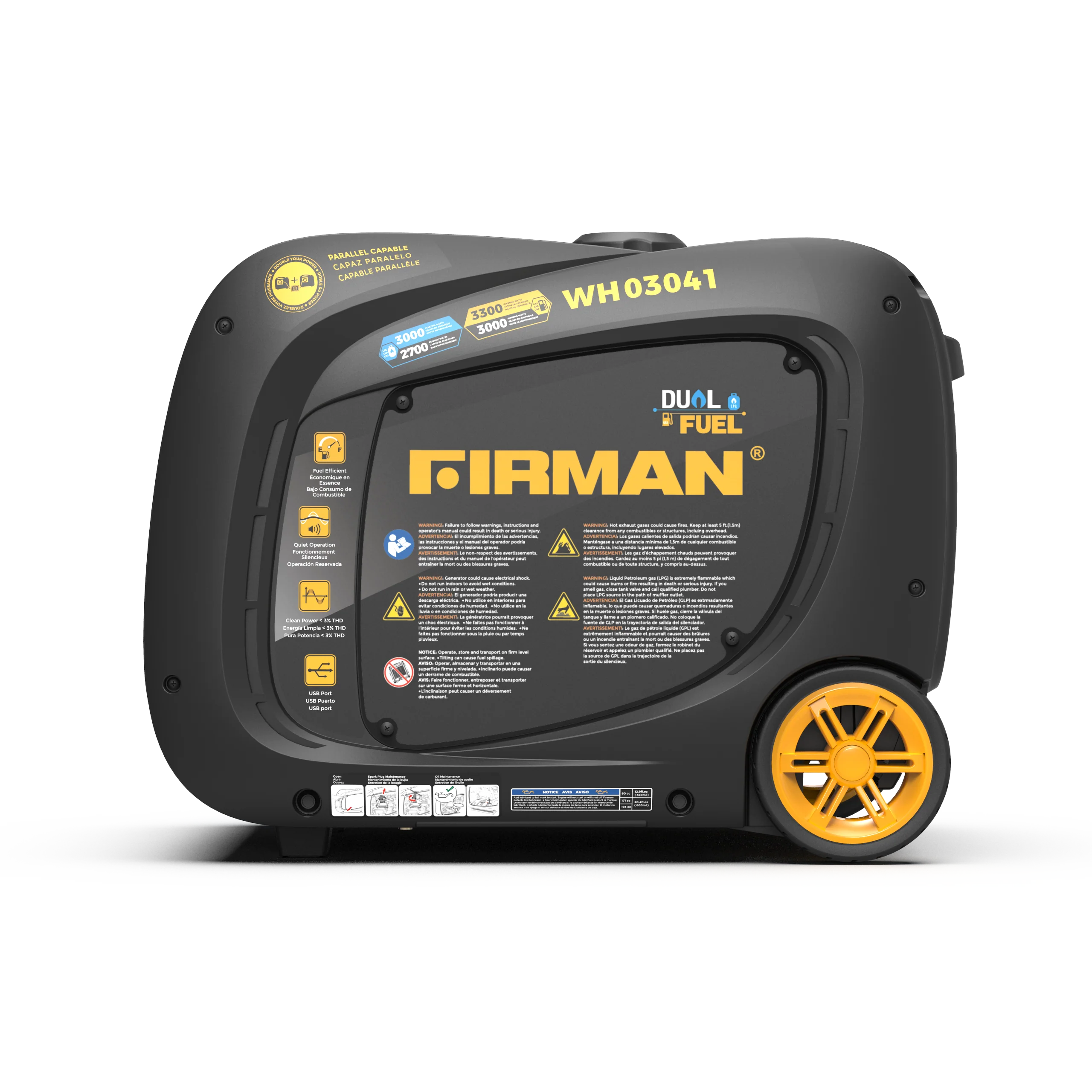 Dual Fuel Inverter Portable Generator 3300W Recoil Start - Image 9