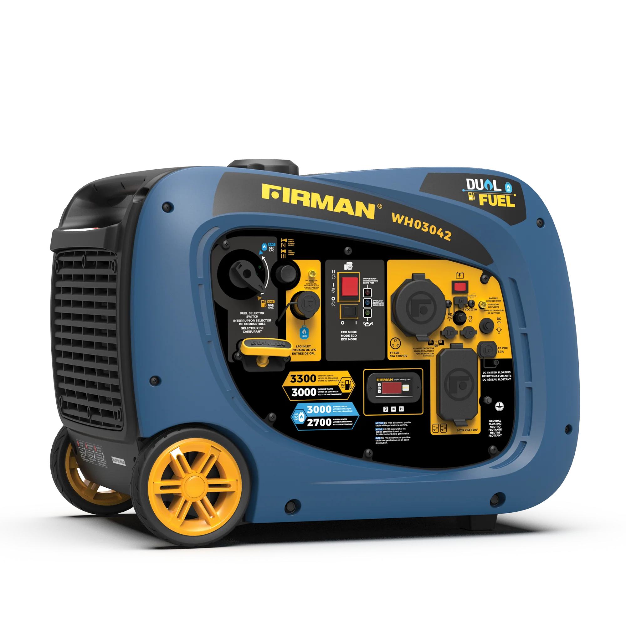 Dual Fuel Inverter Portable Generator 3300W Electric Start