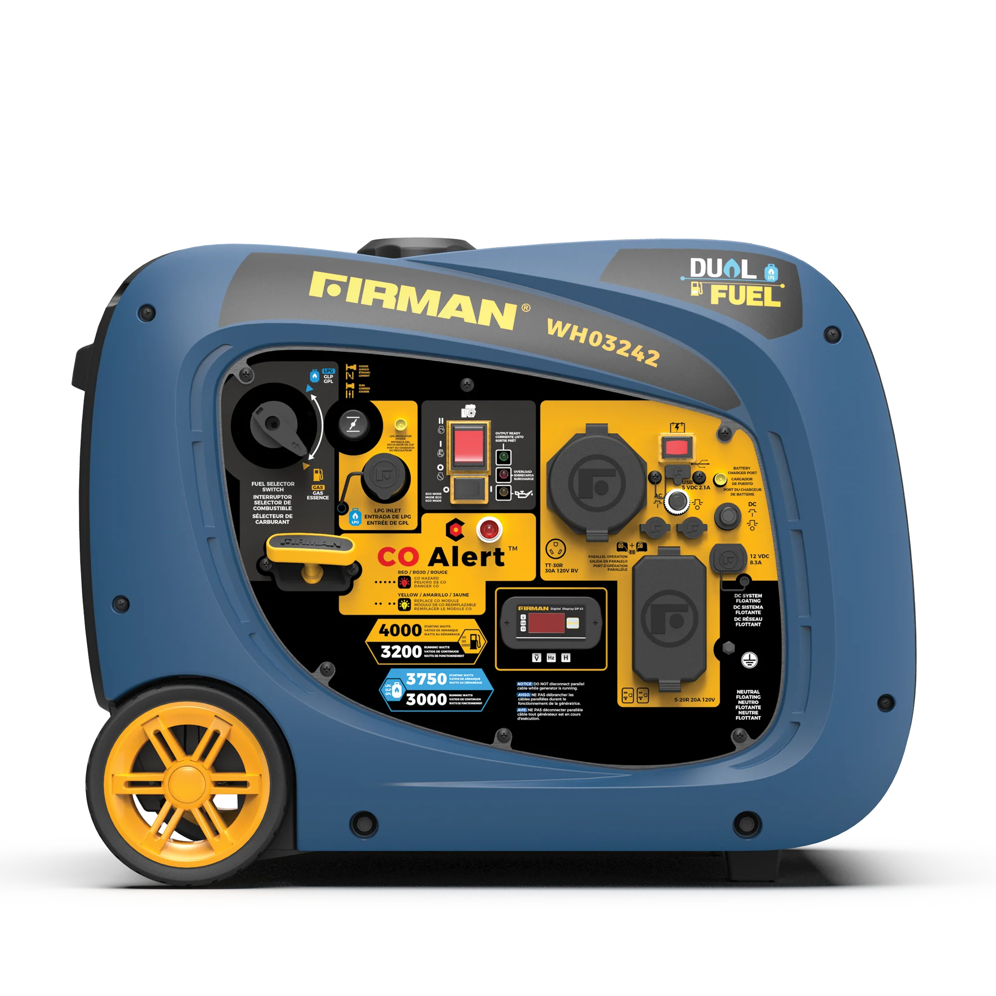 Dual Fuel Inverter Portable Generator 4000W Electric Start with CO ALERT - Image 10