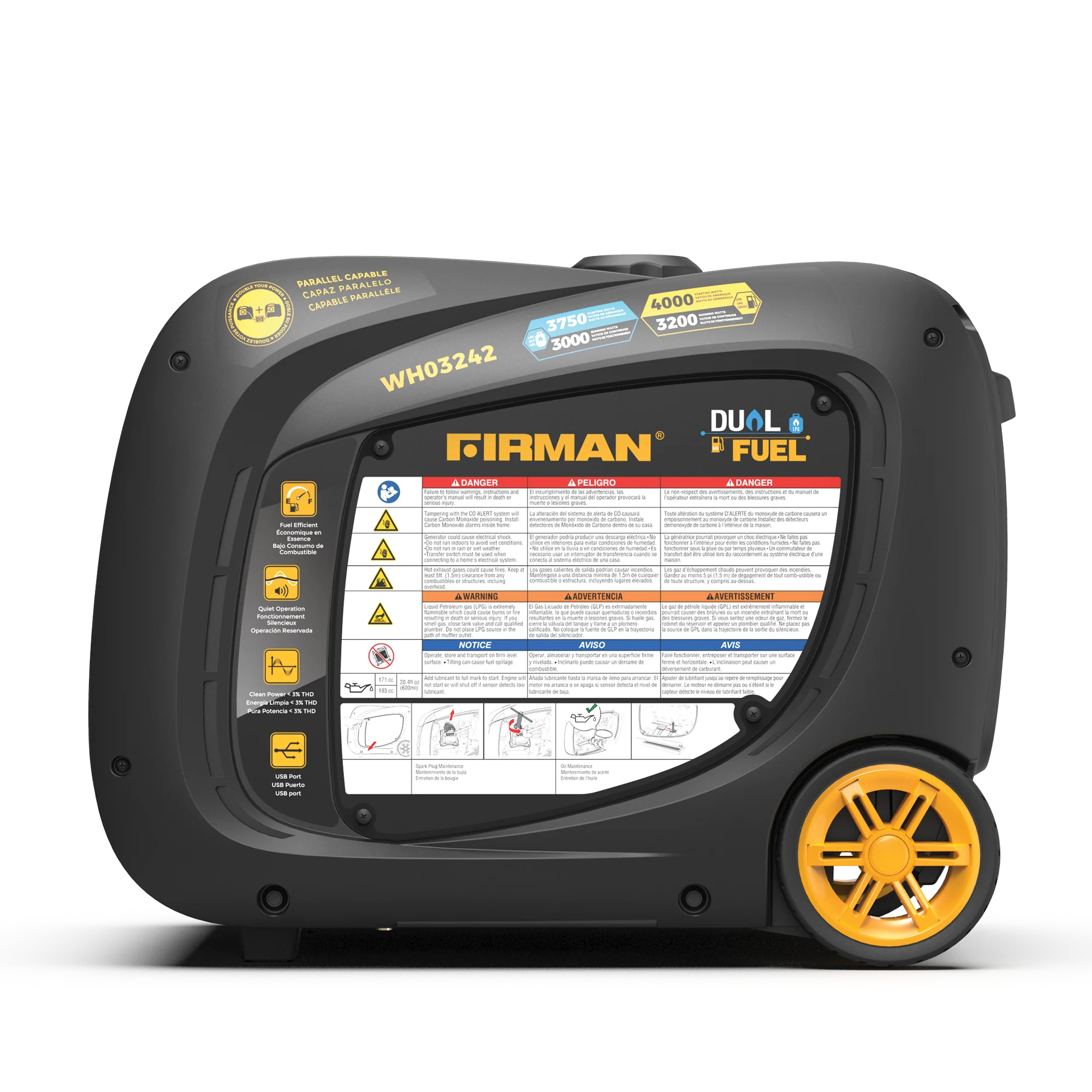 Dual Fuel Inverter Portable Generator 4000W Electric Start with CO ALERT - Image 12