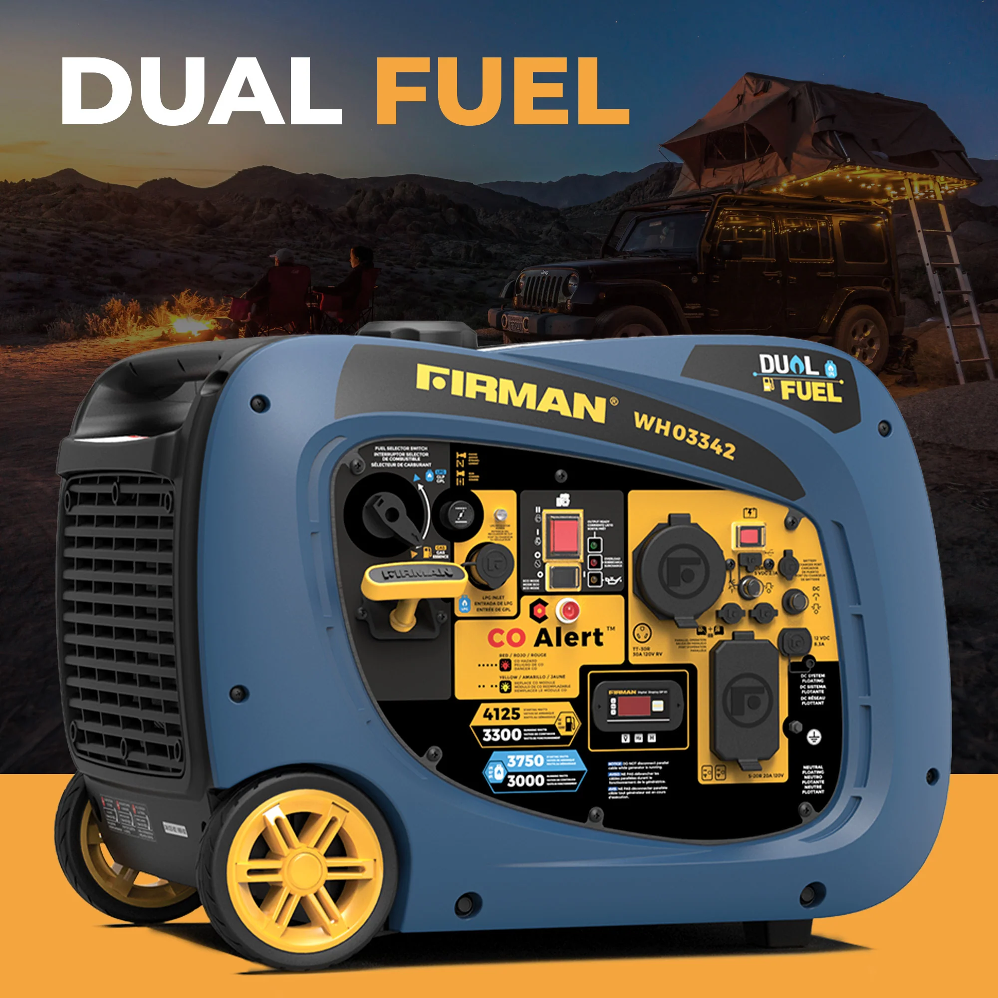 Dual Fuel Inverter Portable Generator 4125W Electric Start with CO ALERT - Image 12