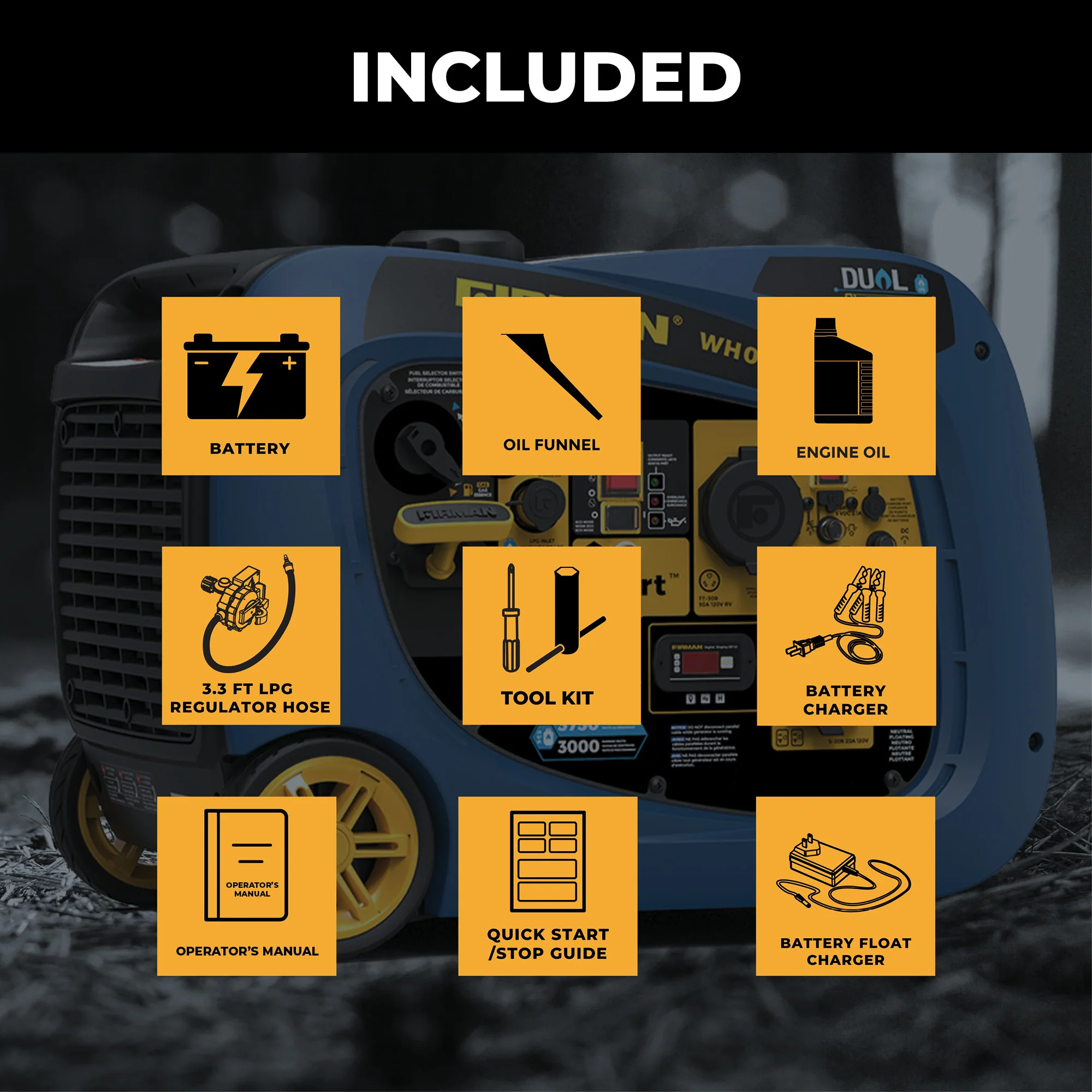 Dual Fuel Inverter Portable Generator 4125W Electric Start with CO ALERT - Image 4