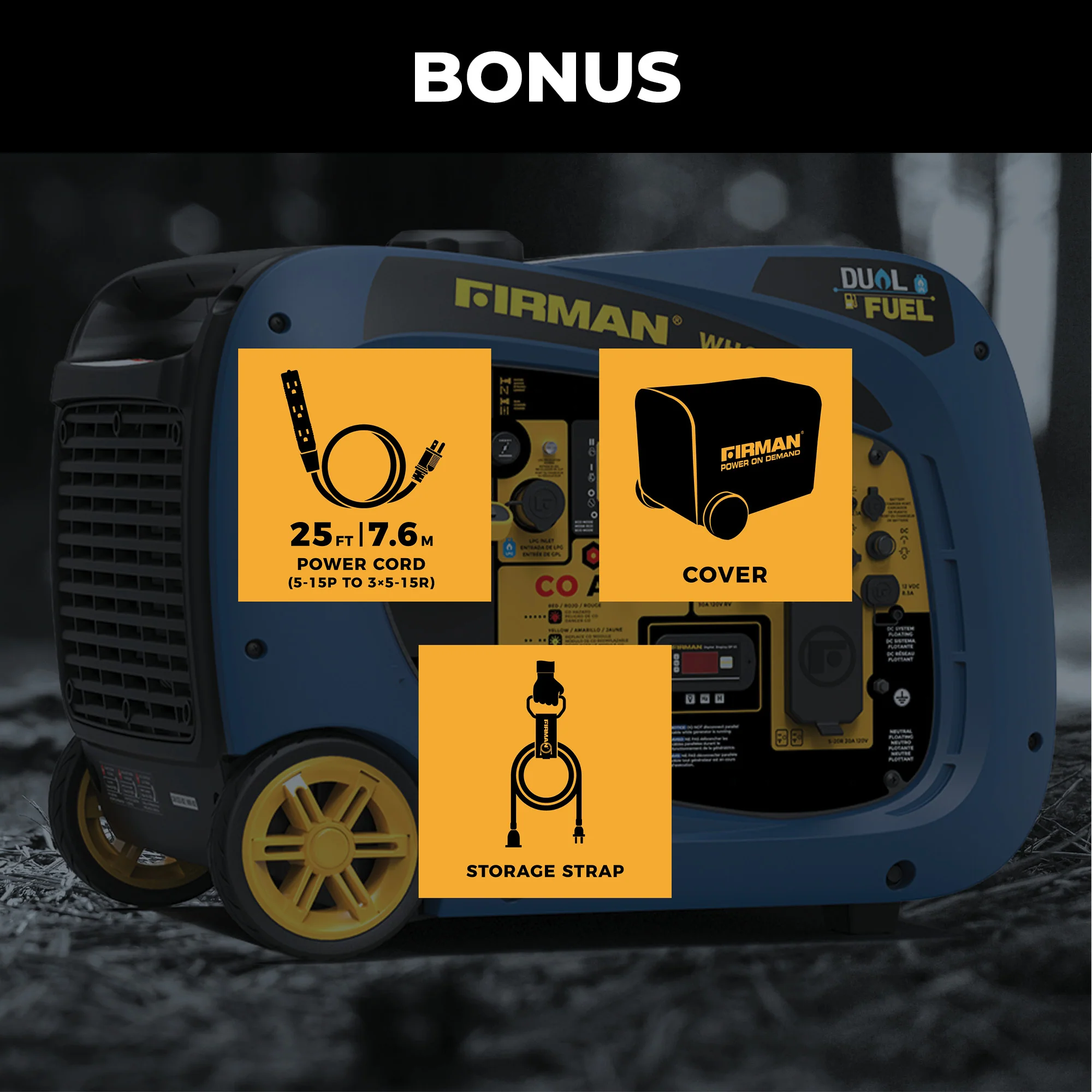 Dual Fuel Inverter Portable Generator 4125W Electric Start with CO ALERT - Image 5
