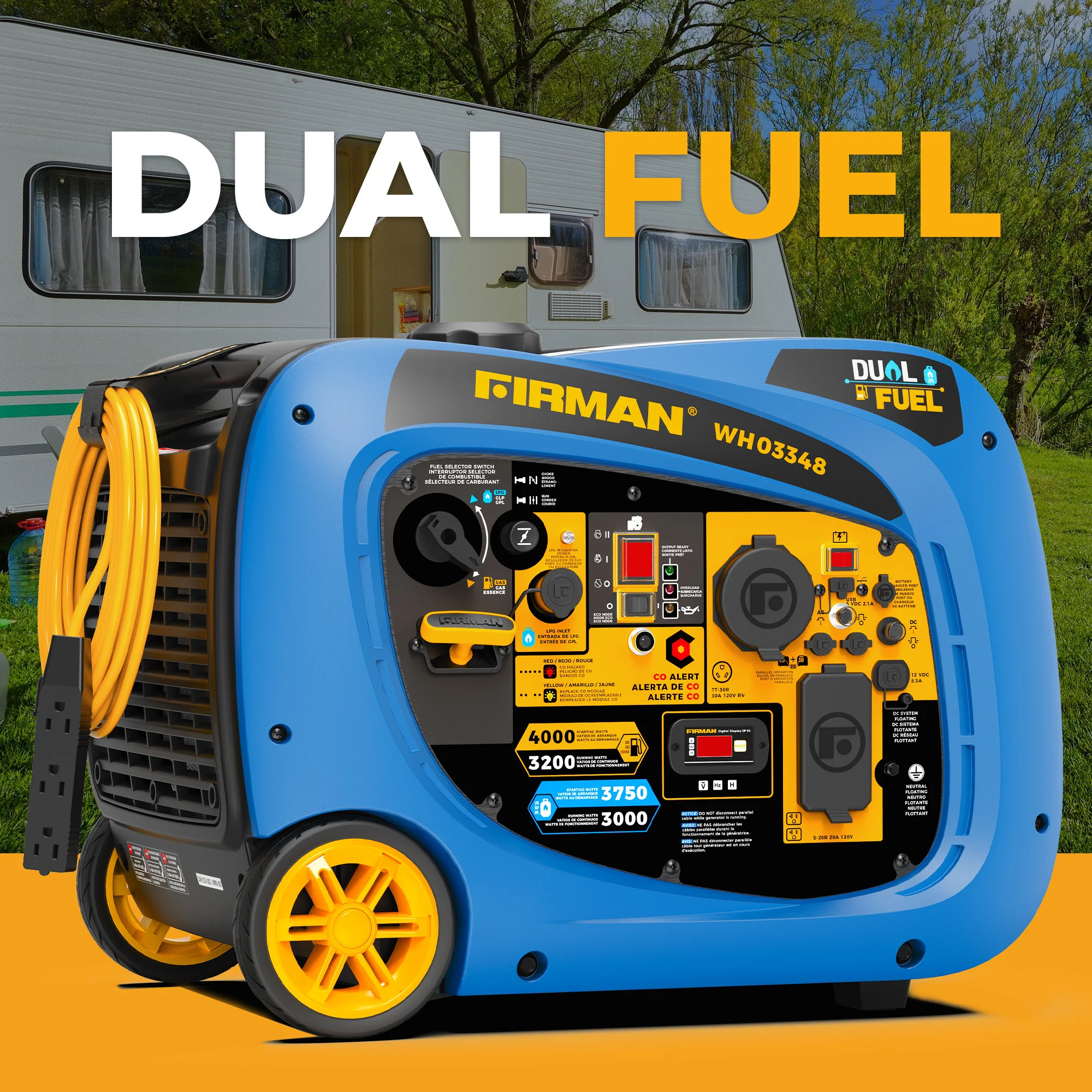 Dual Fuel Inverter Portable Generator 4000W Electric Start with CO ALERT - Image 11